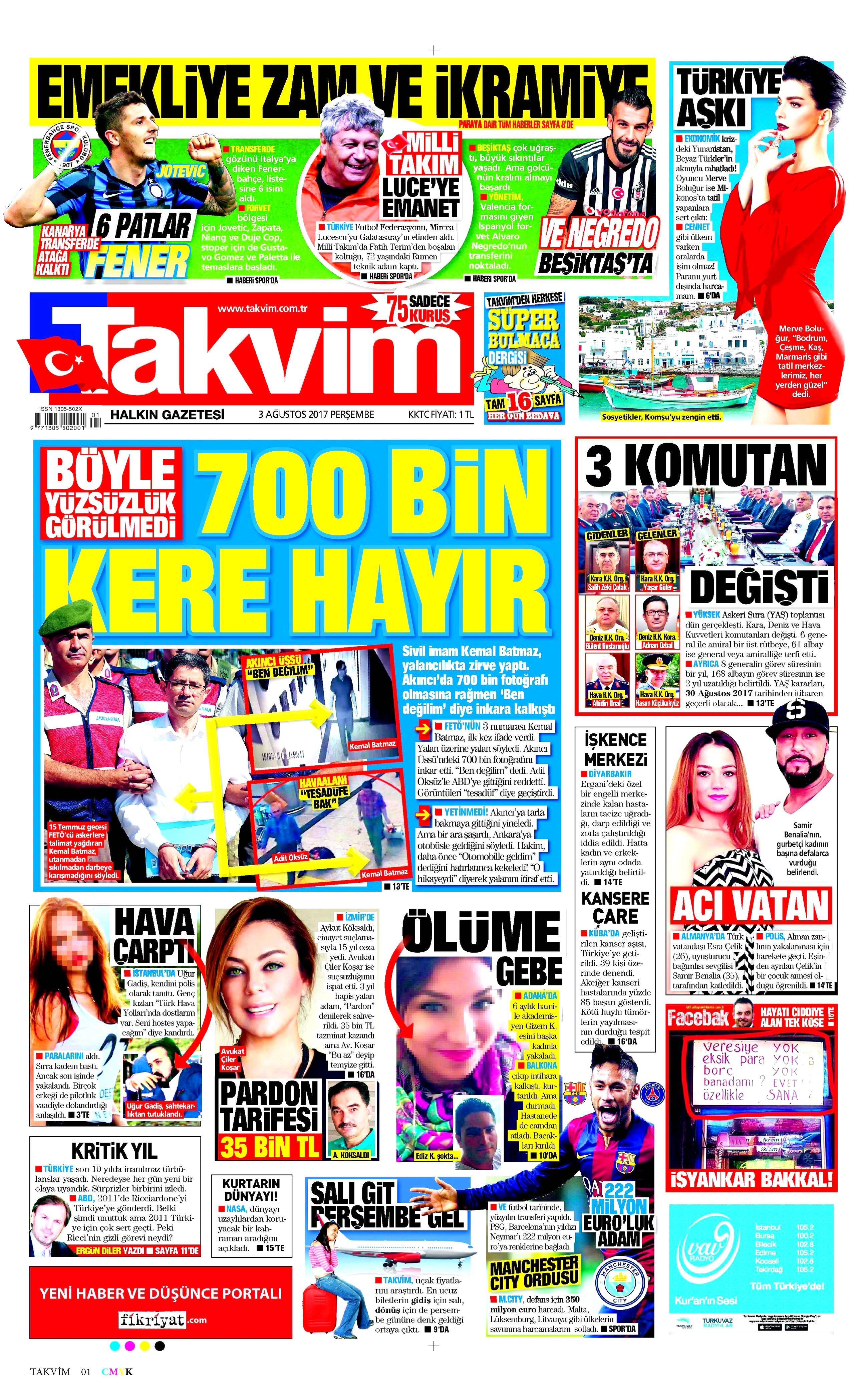 3 Ağustos 2017 gazete manşetleri - 23