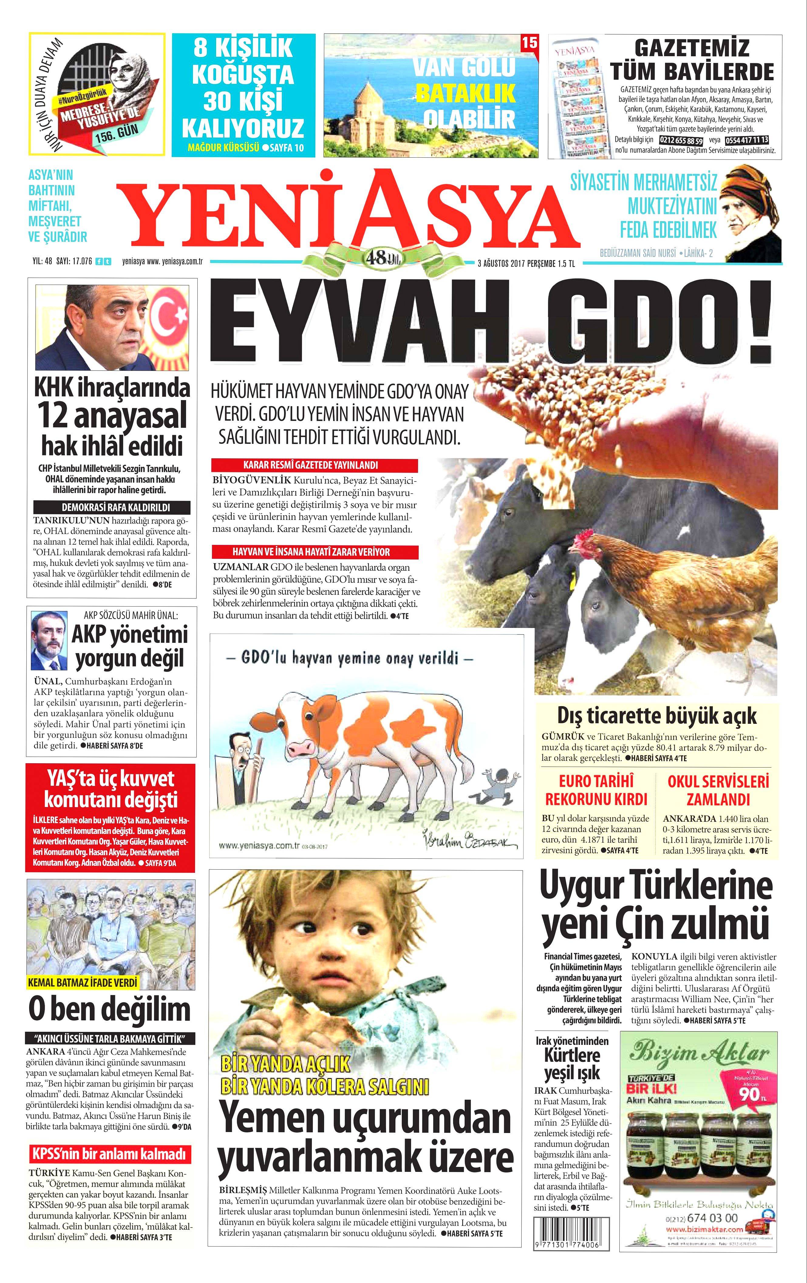 3 Ağustos 2017 gazete manşetleri - 28