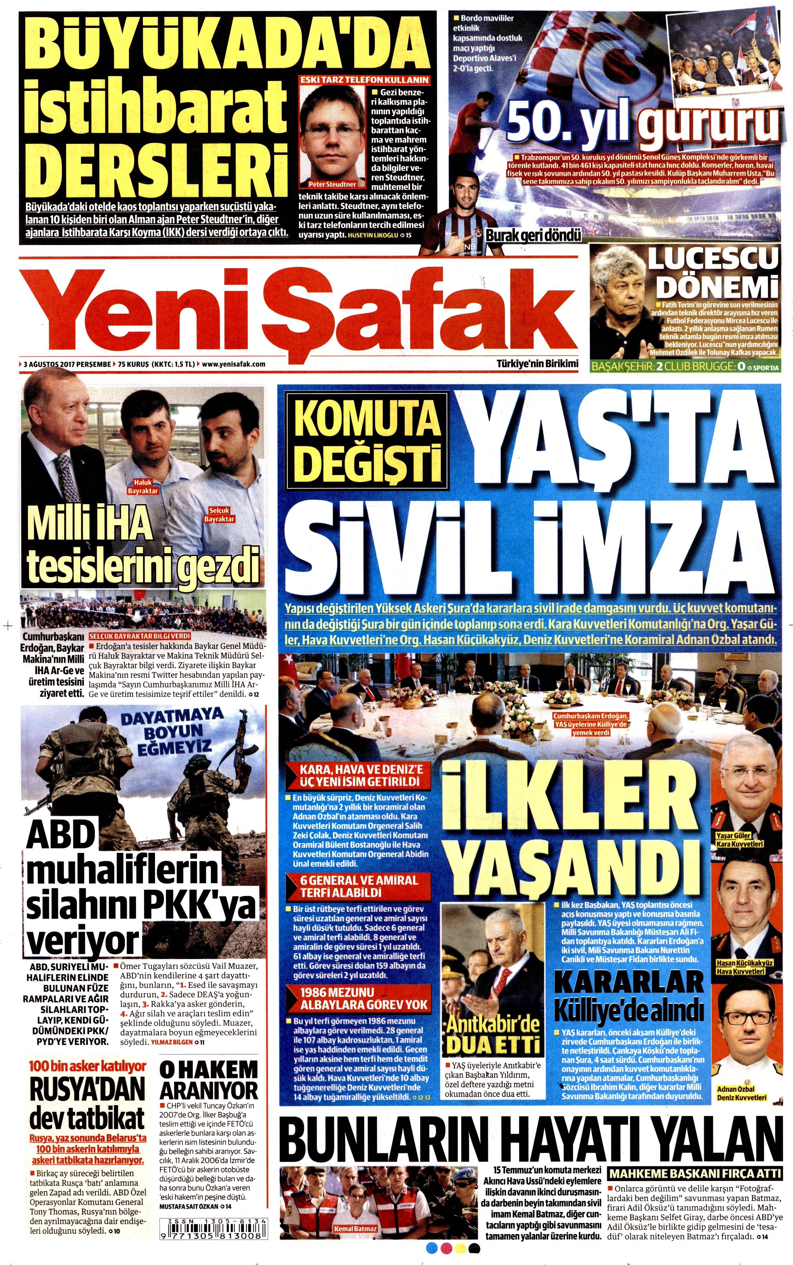 3 Ağustos 2017 gazete manşetleri - 31
