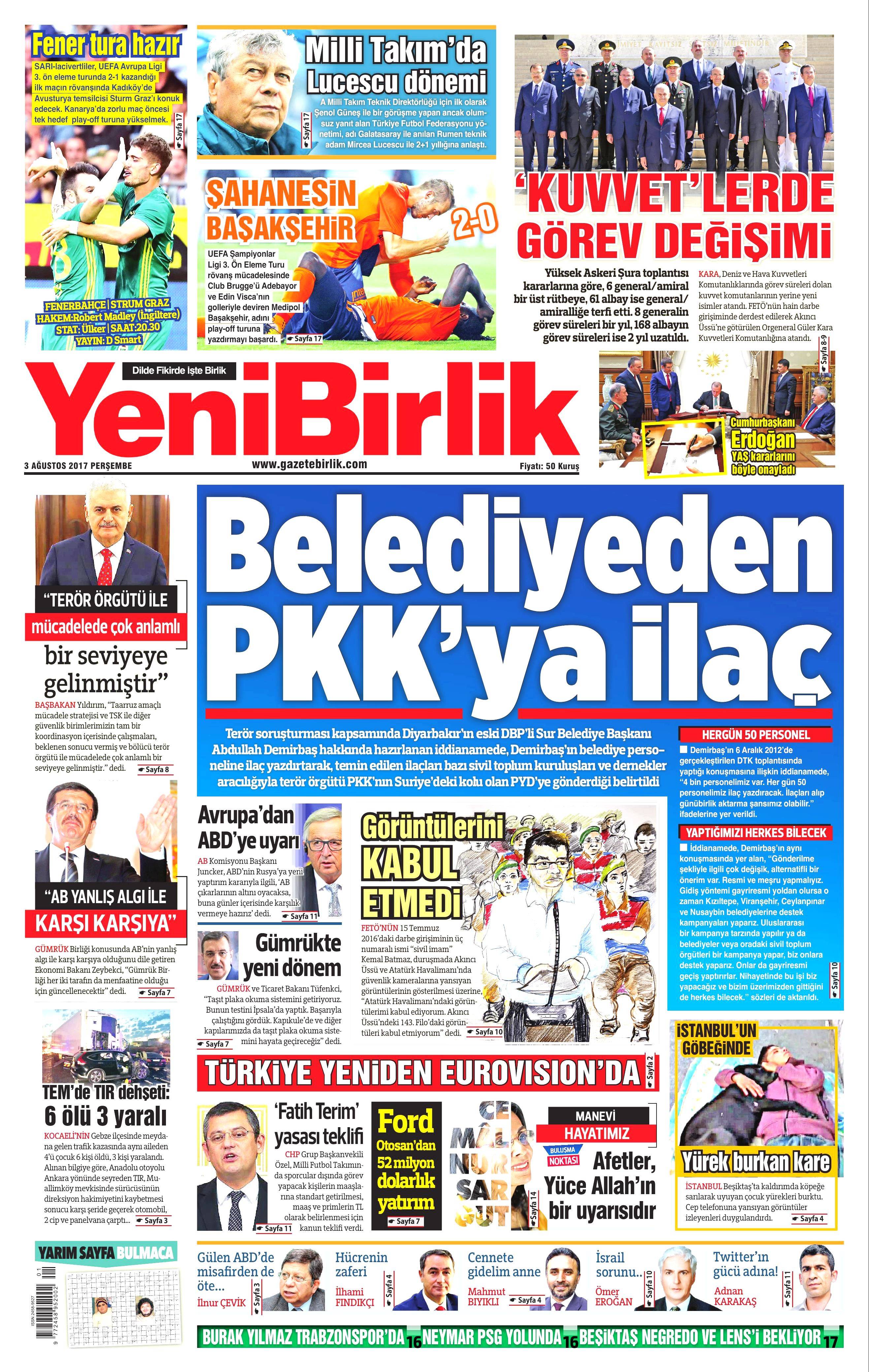 3 Ağustos 2017 gazete manşetleri - 30