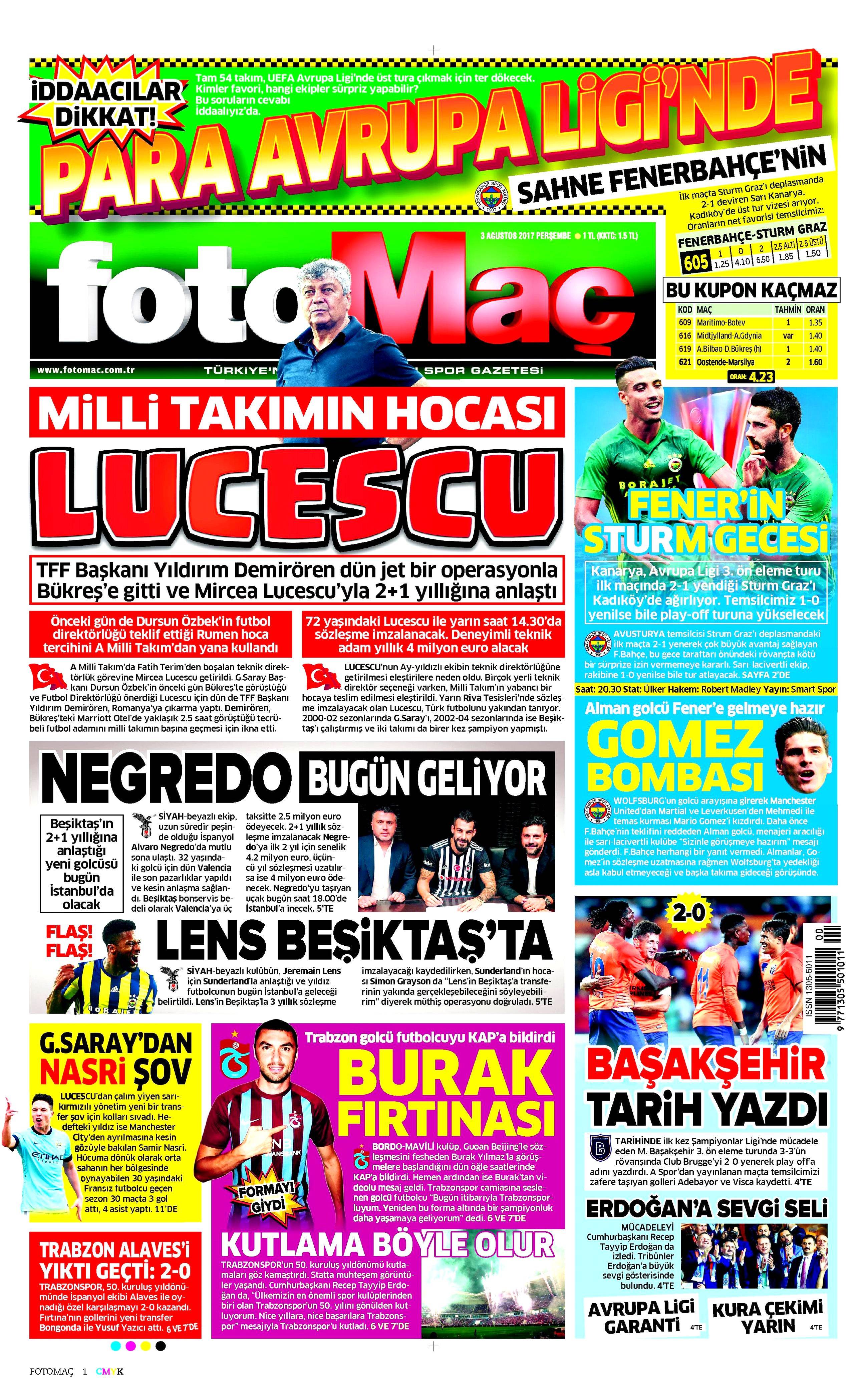 3 Ağustos 2017 gazete manşetleri - 34