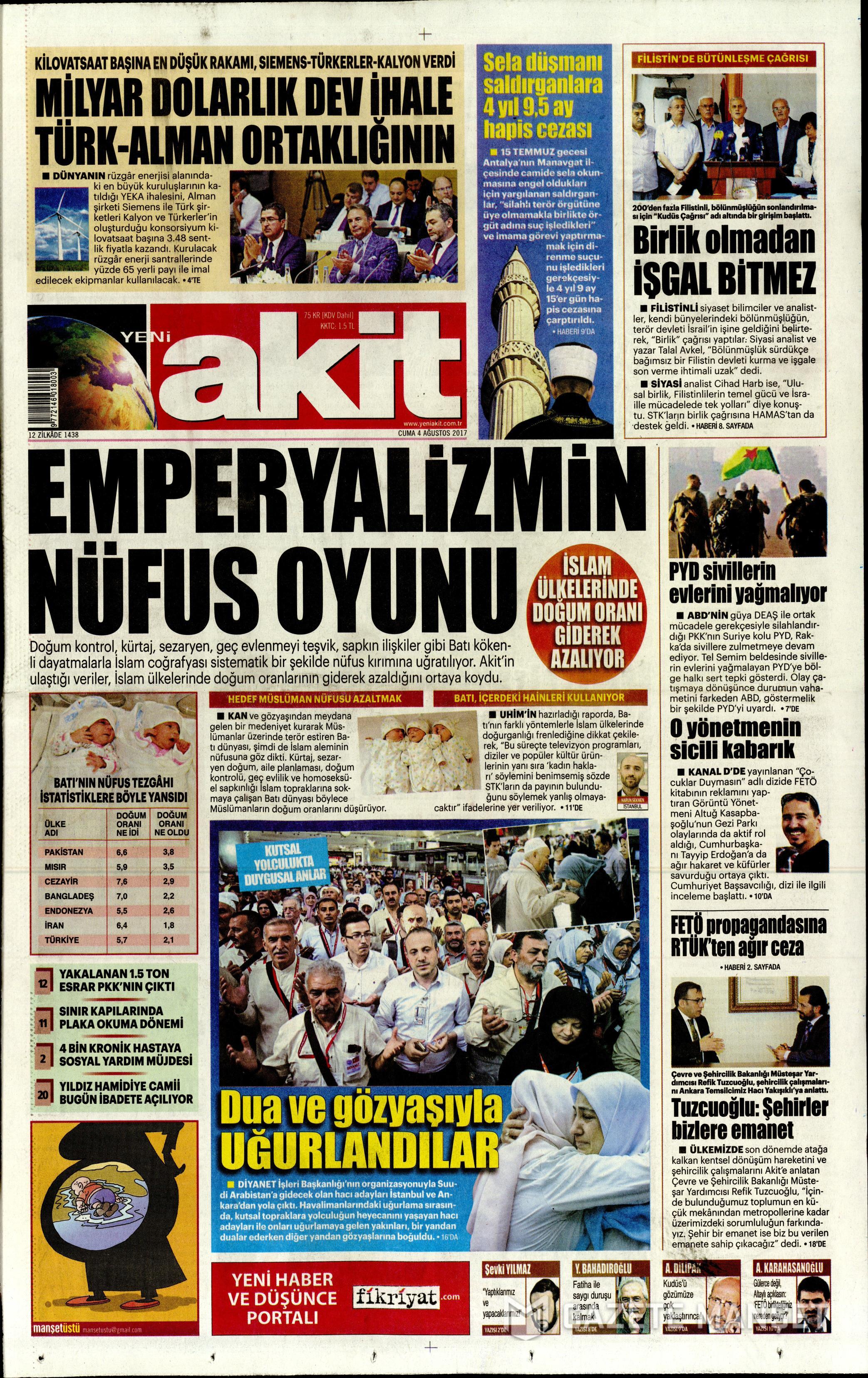 4 Ağustos 2017 gazete manşetleri - 2