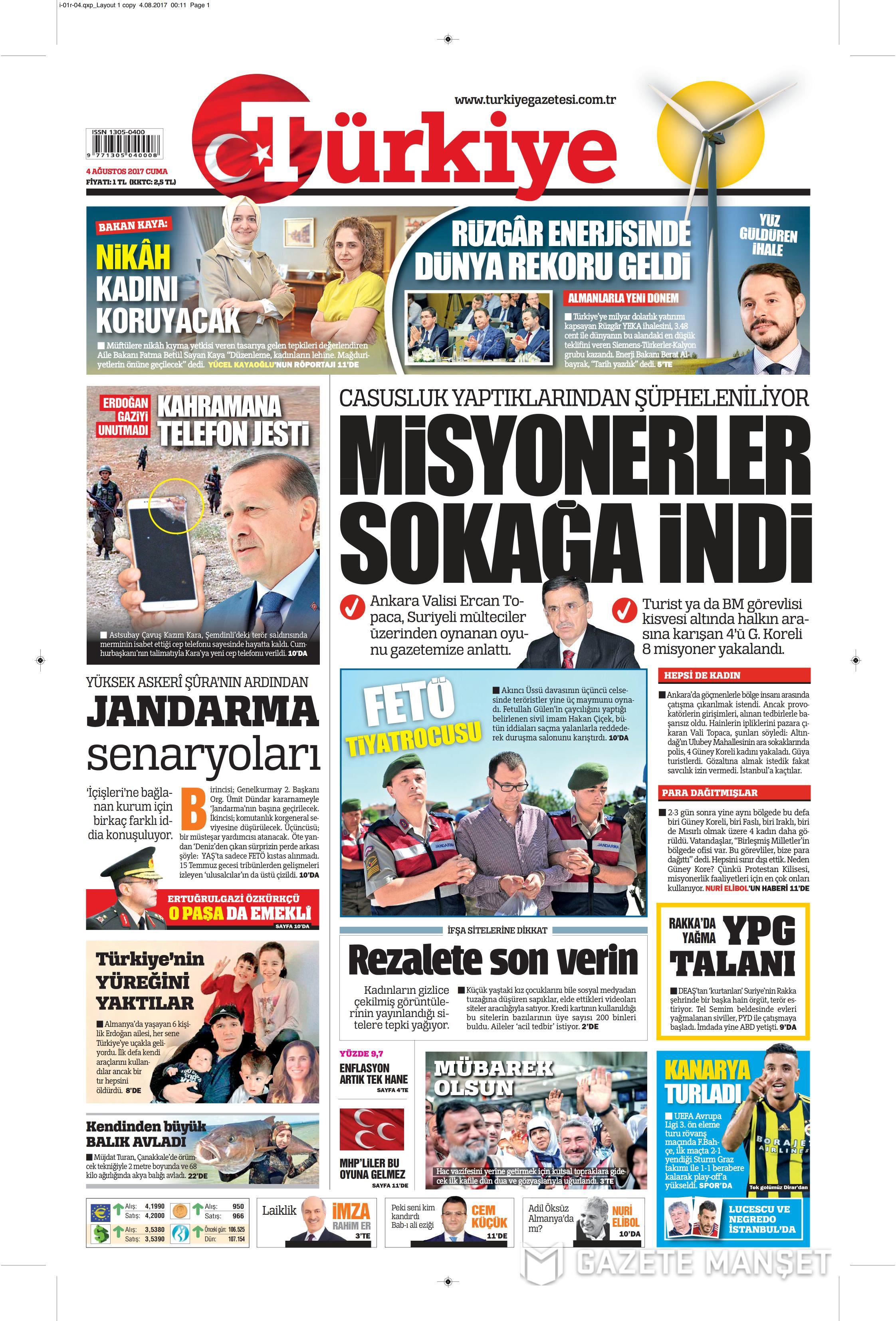 4 Ağustos 2017 gazete manşetleri - 23