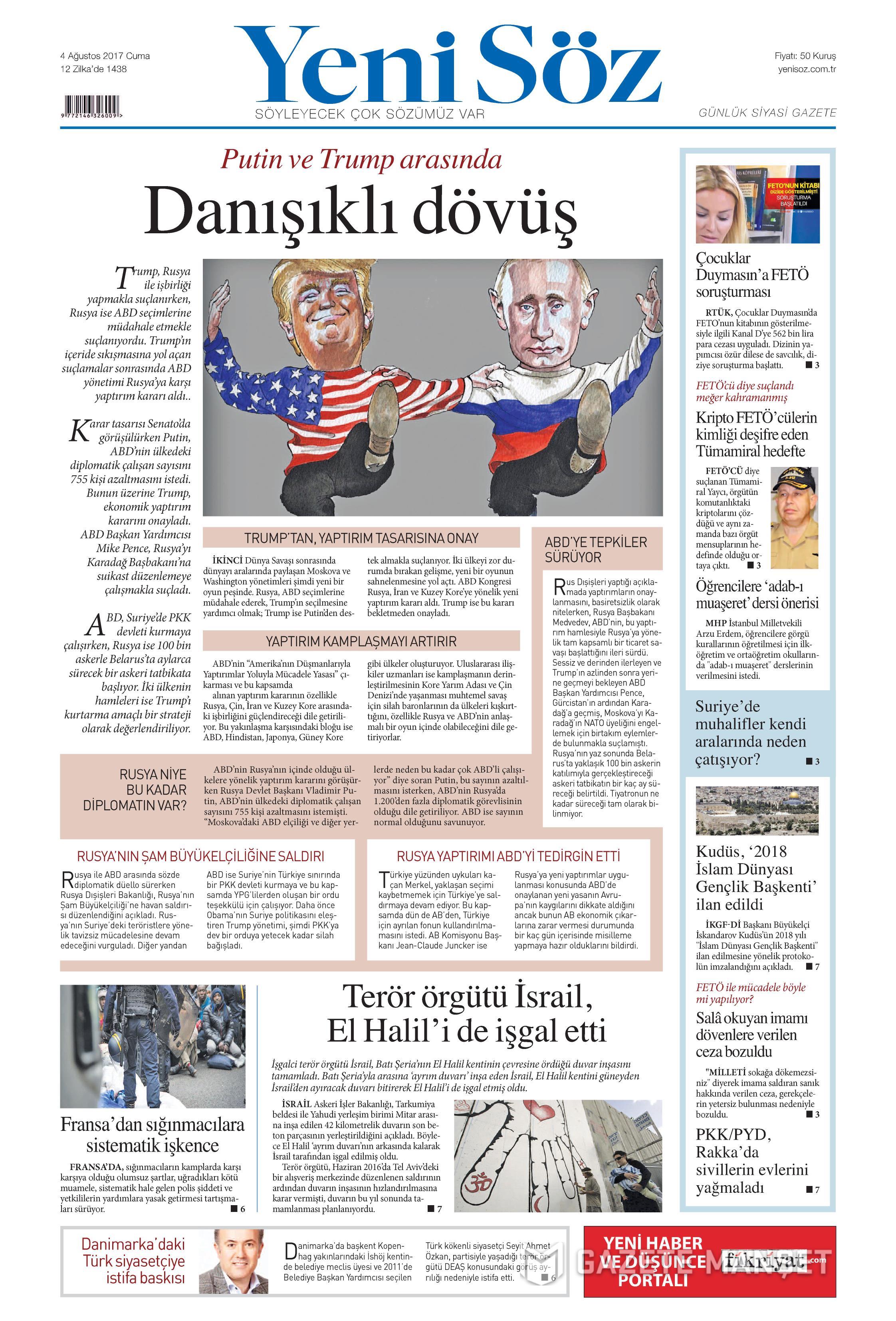 4 Ağustos 2017 gazete manşetleri - 28