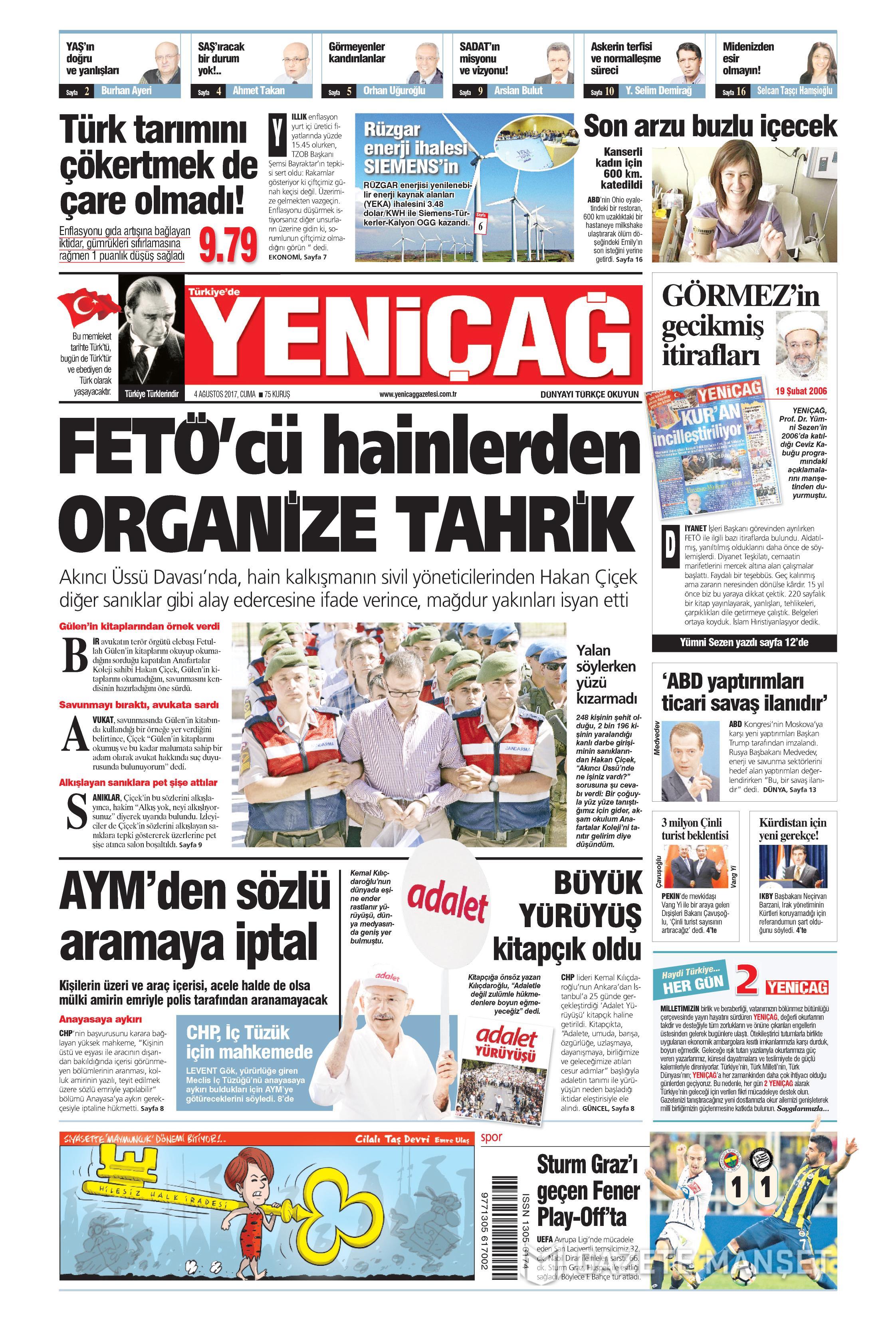 4 Ağustos 2017 gazete manşetleri - 26