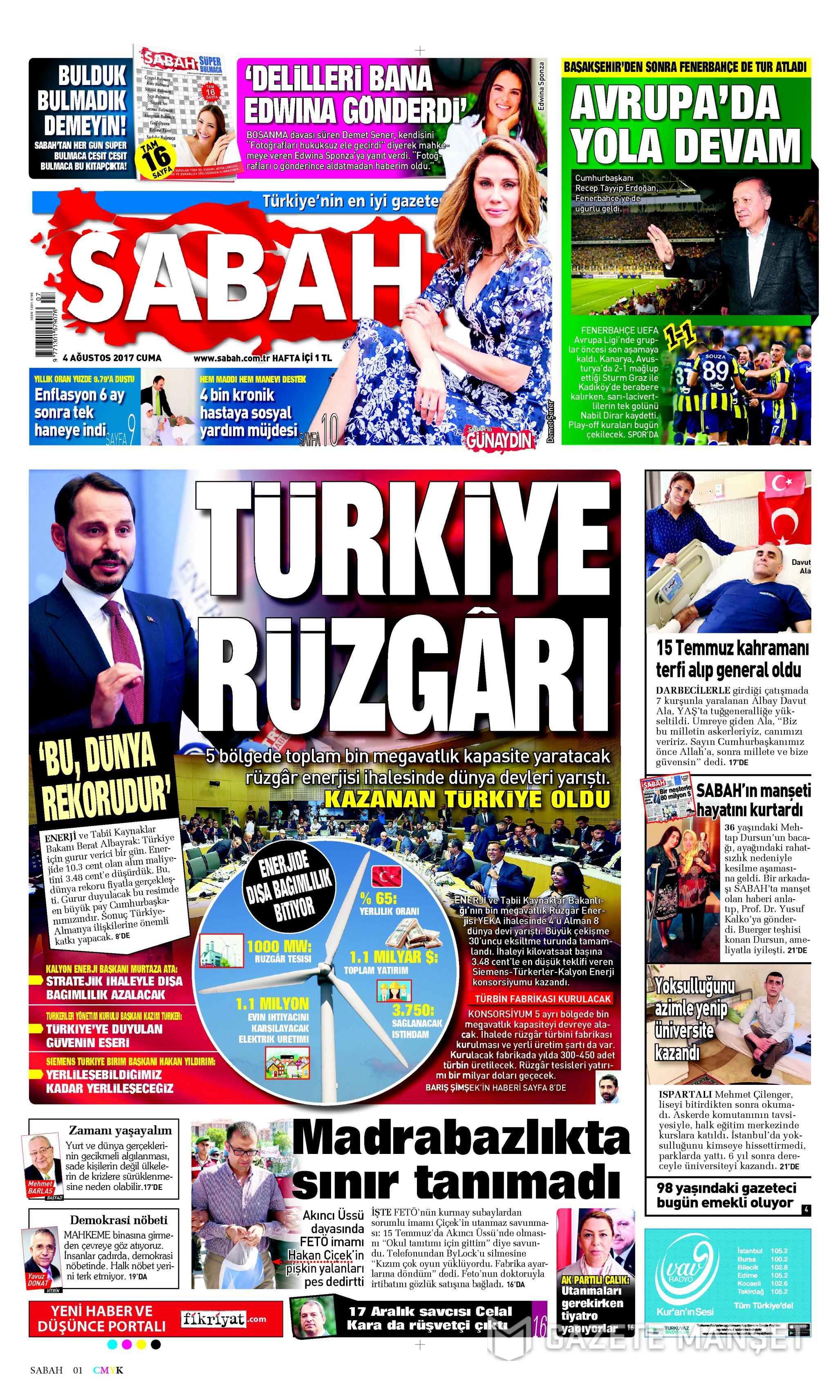 4 Ağustos 2017 gazete manşetleri - 19