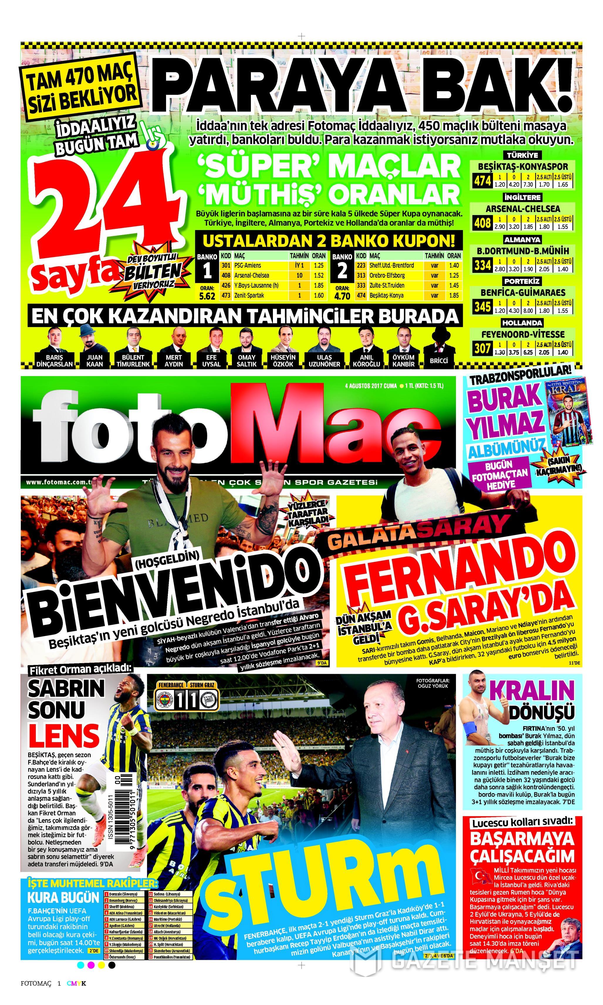 4 Ağustos 2017 gazete manşetleri - 31