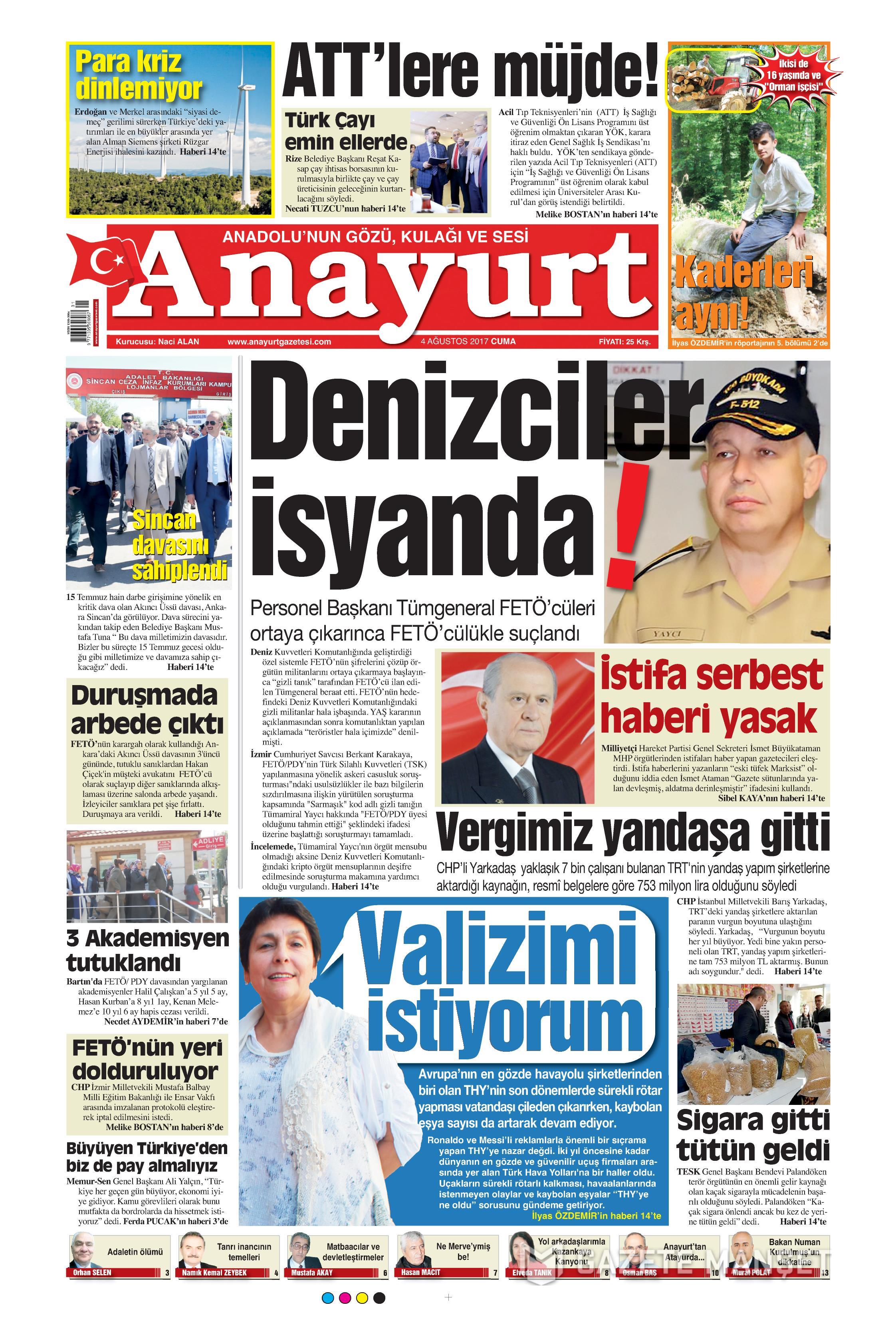 4 Ağustos 2017 gazete manşetleri - 38