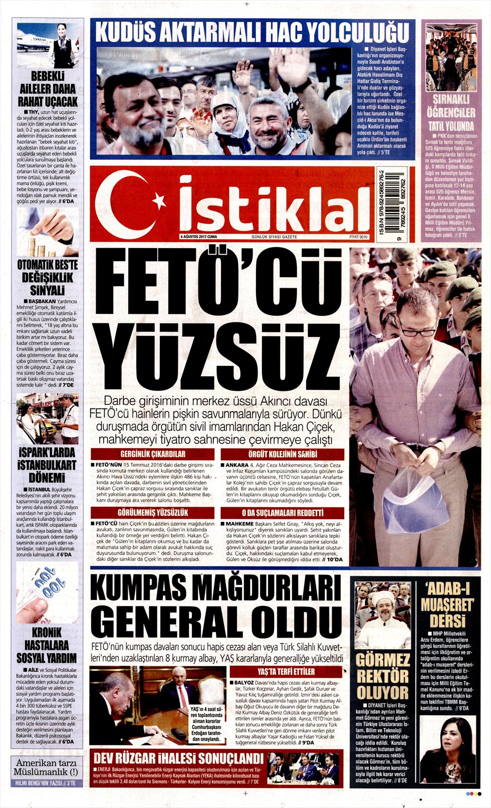 4 Ağustos 2017 gazete manşetleri - 12