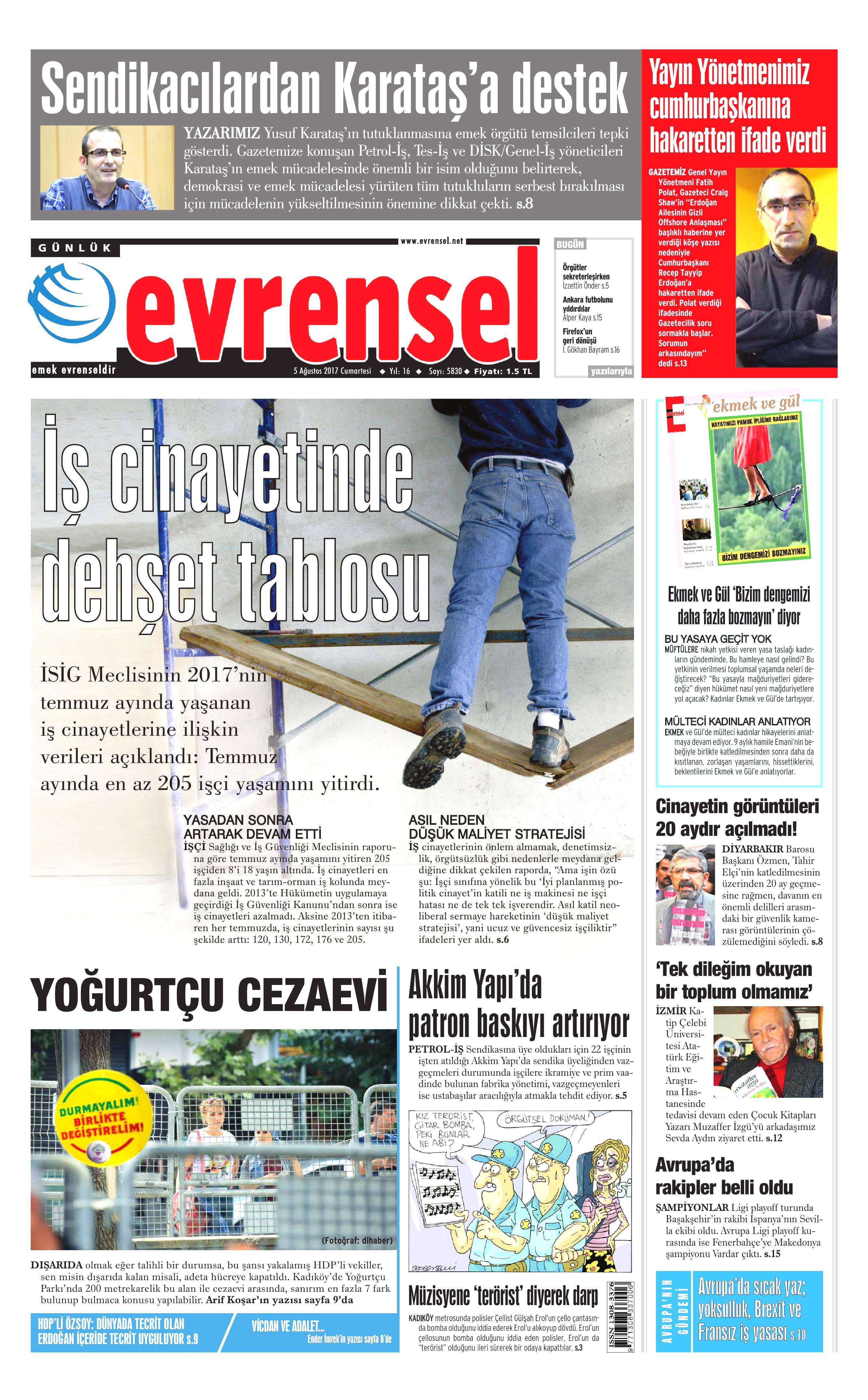 5 Ağustos 2017 gazete manşetleri - 37