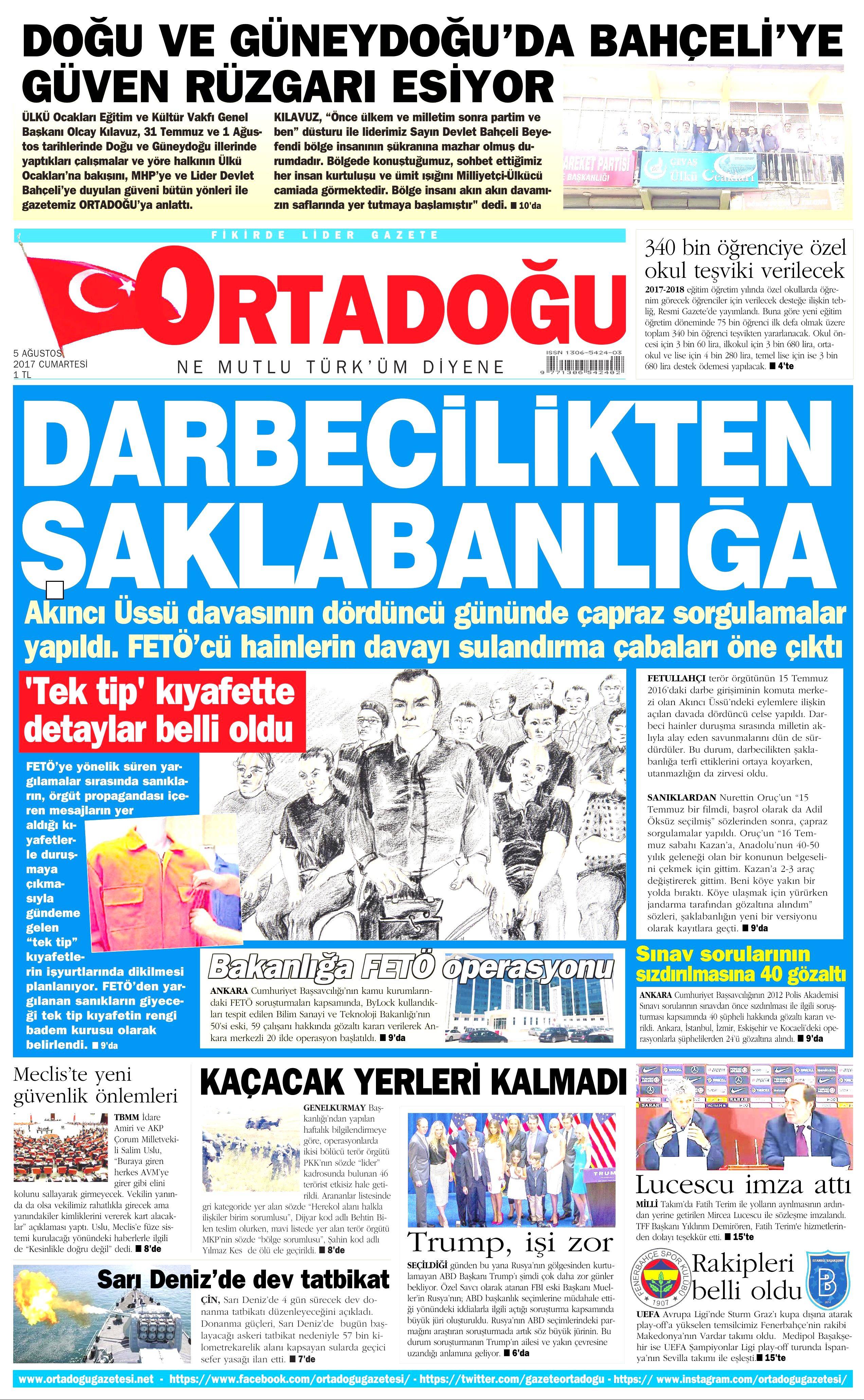 5 Ağustos 2017 gazete manşetleri - 18