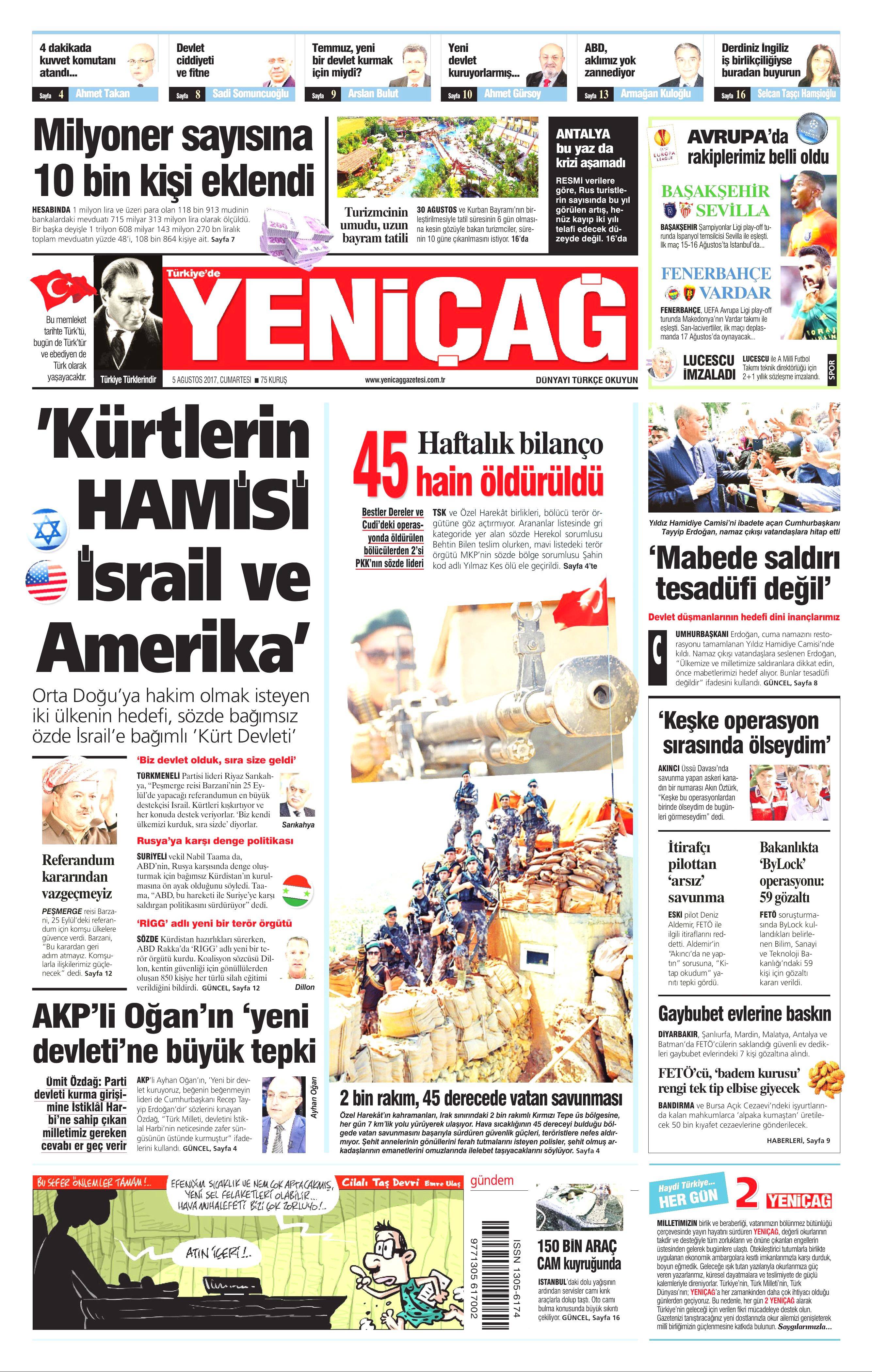5 Ağustos 2017 gazete manşetleri - 27