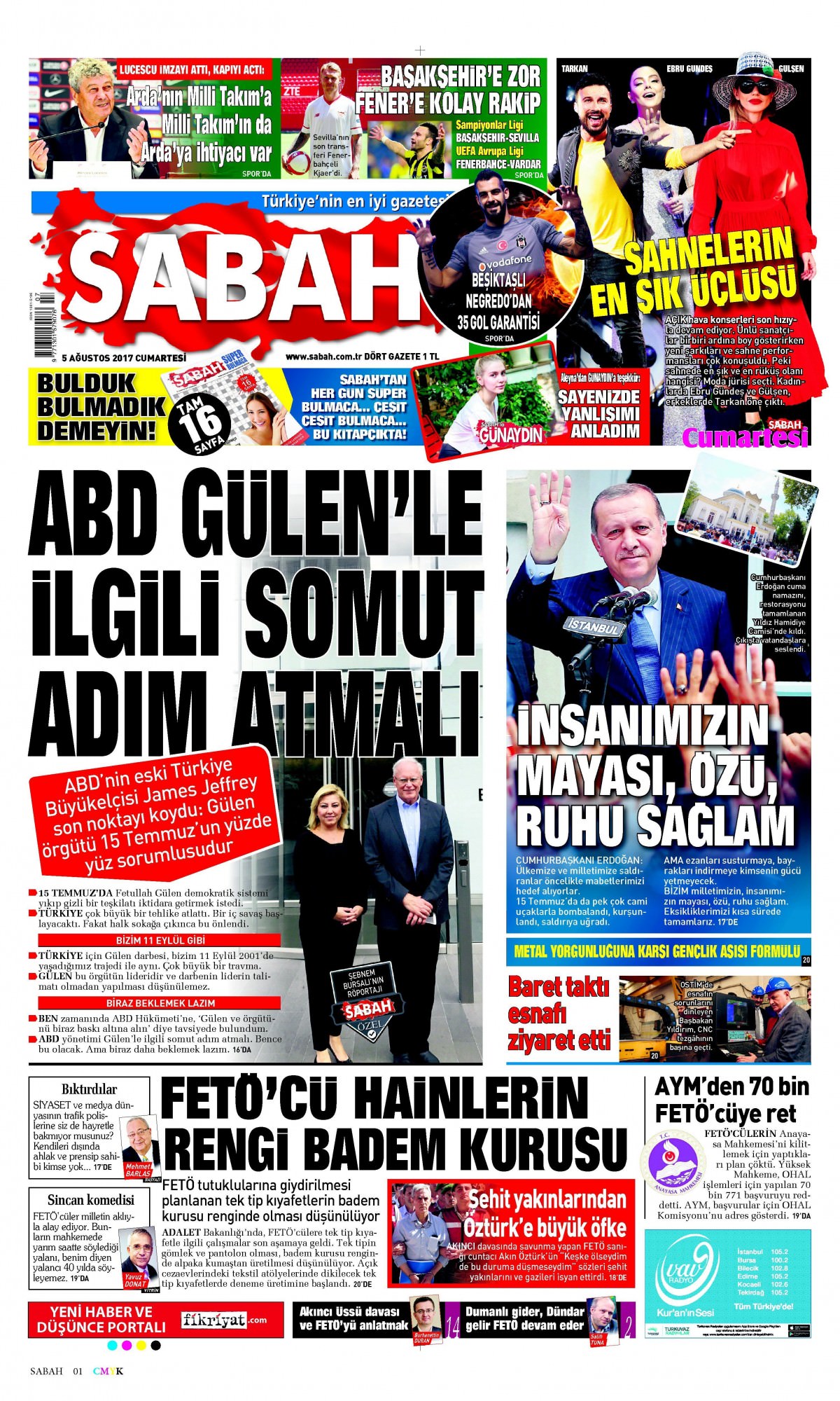 5 Ağustos 2017 gazete manşetleri - 20