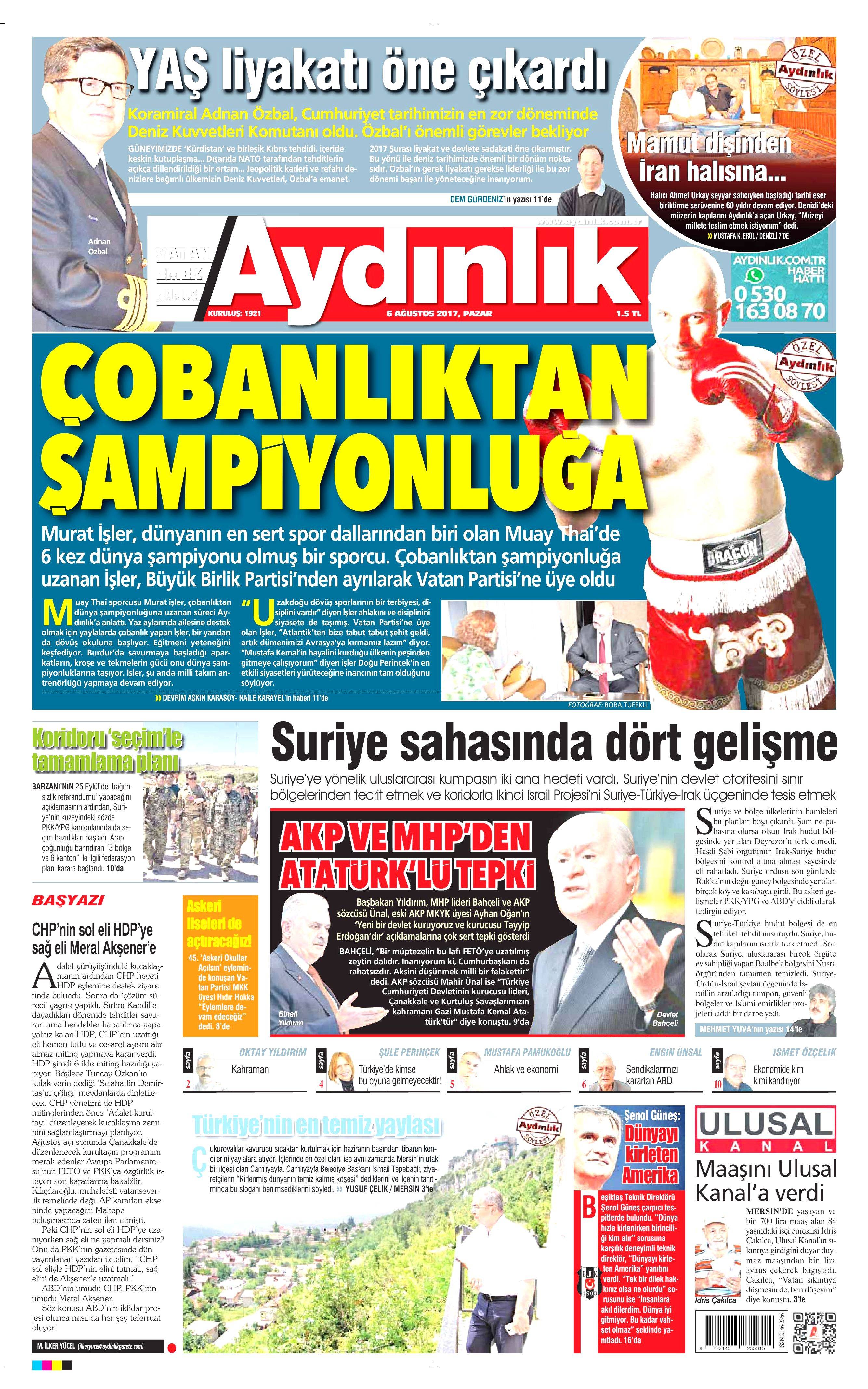 6 Ağustos 2017 gazete manşetleri - 31
