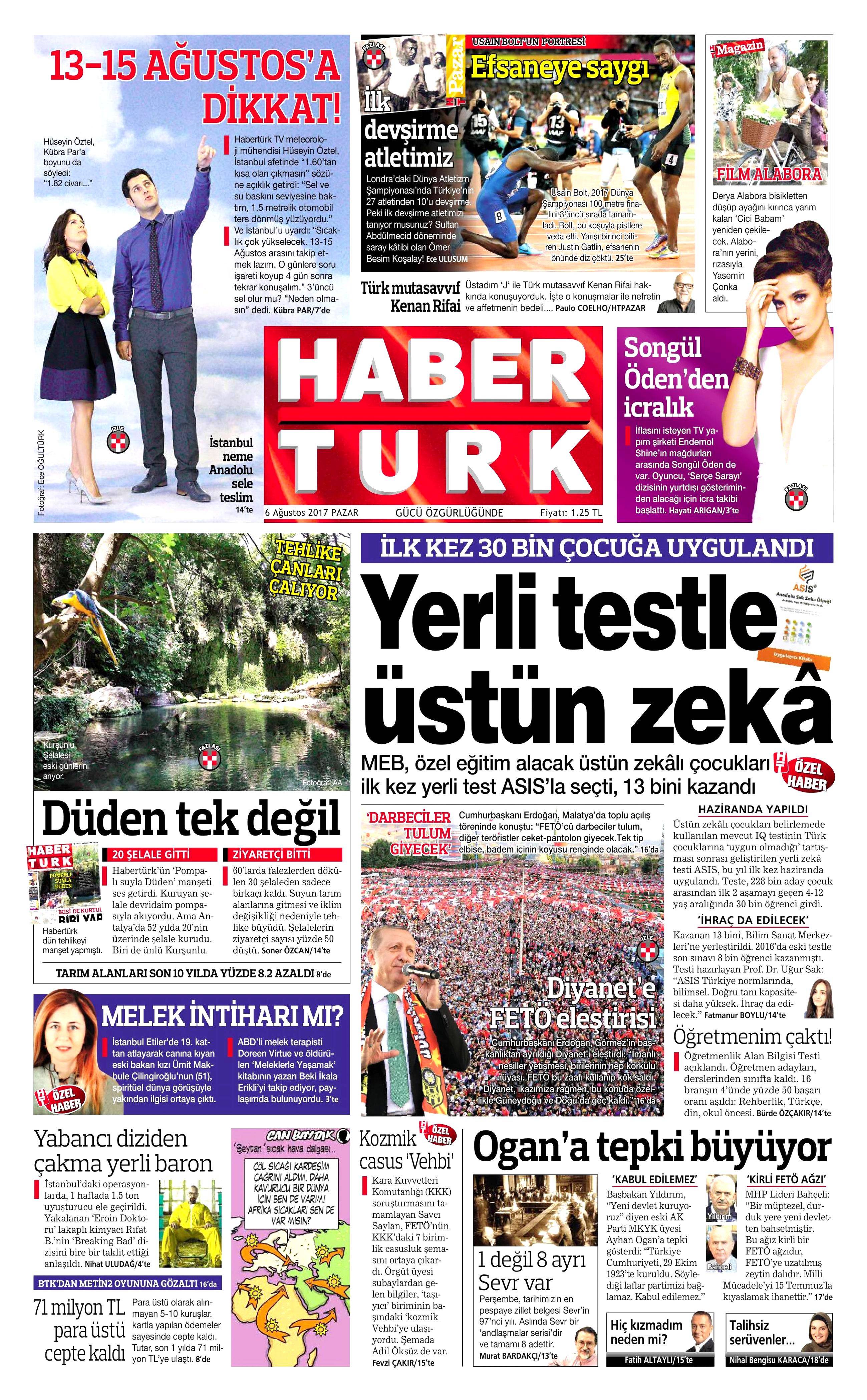 6 Ağustos 2017 gazete manşetleri - 5