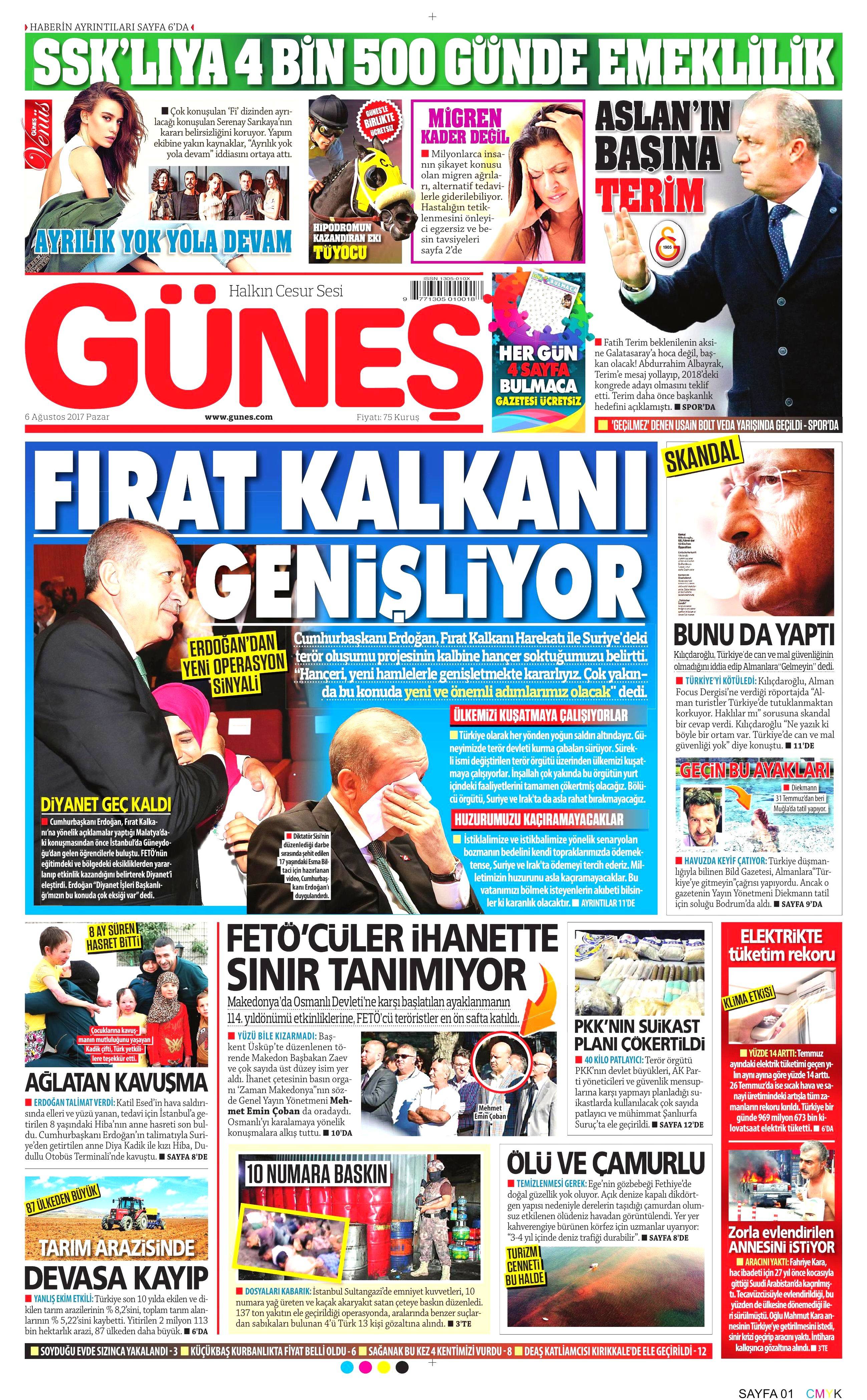 6 Ağustos 2017 gazete manşetleri - 4