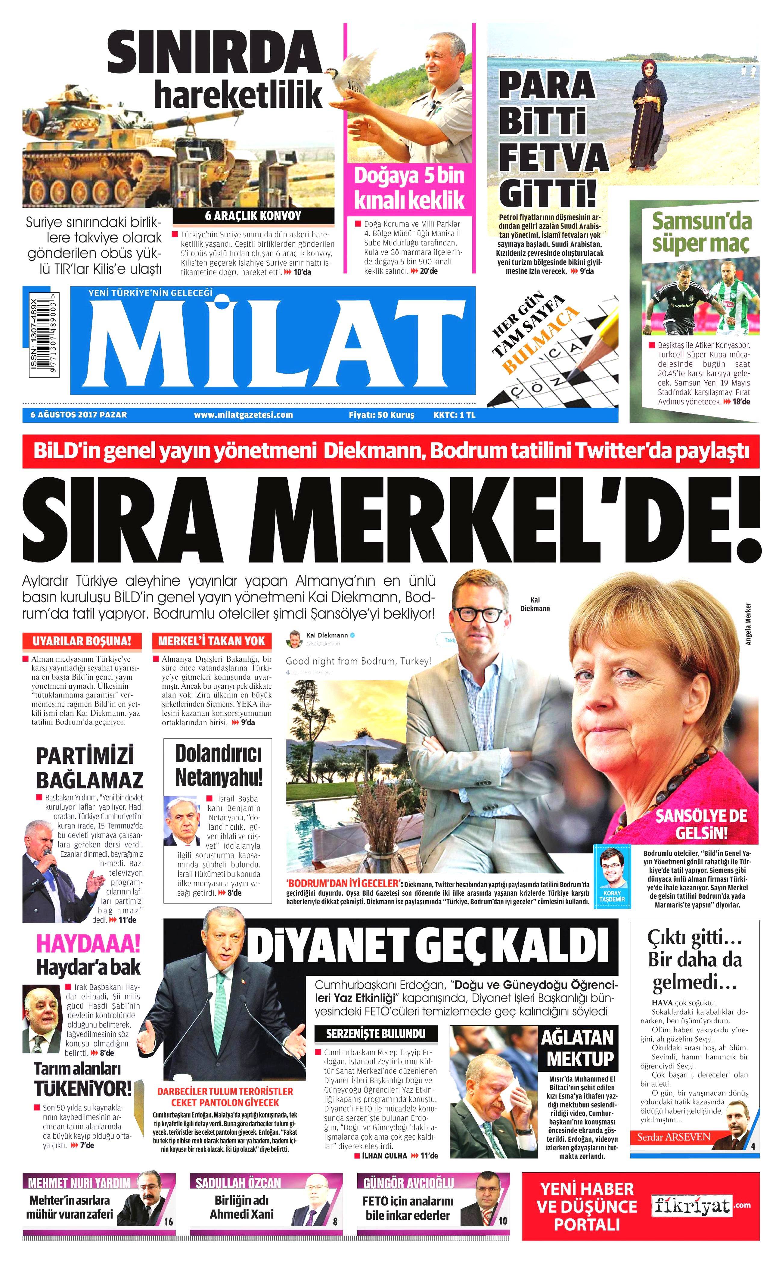 6 Ağustos 2017 gazete manşetleri - 13