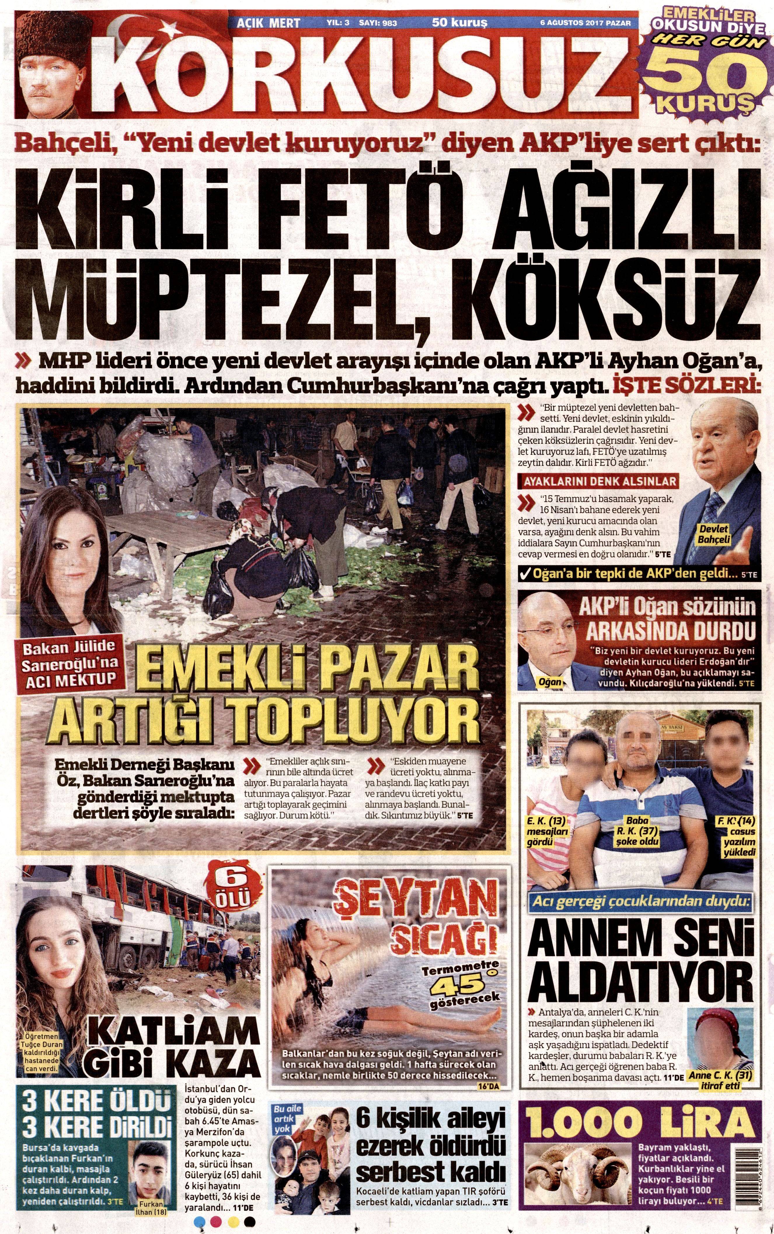 6 Ağustos 2017 gazete manşetleri - 10