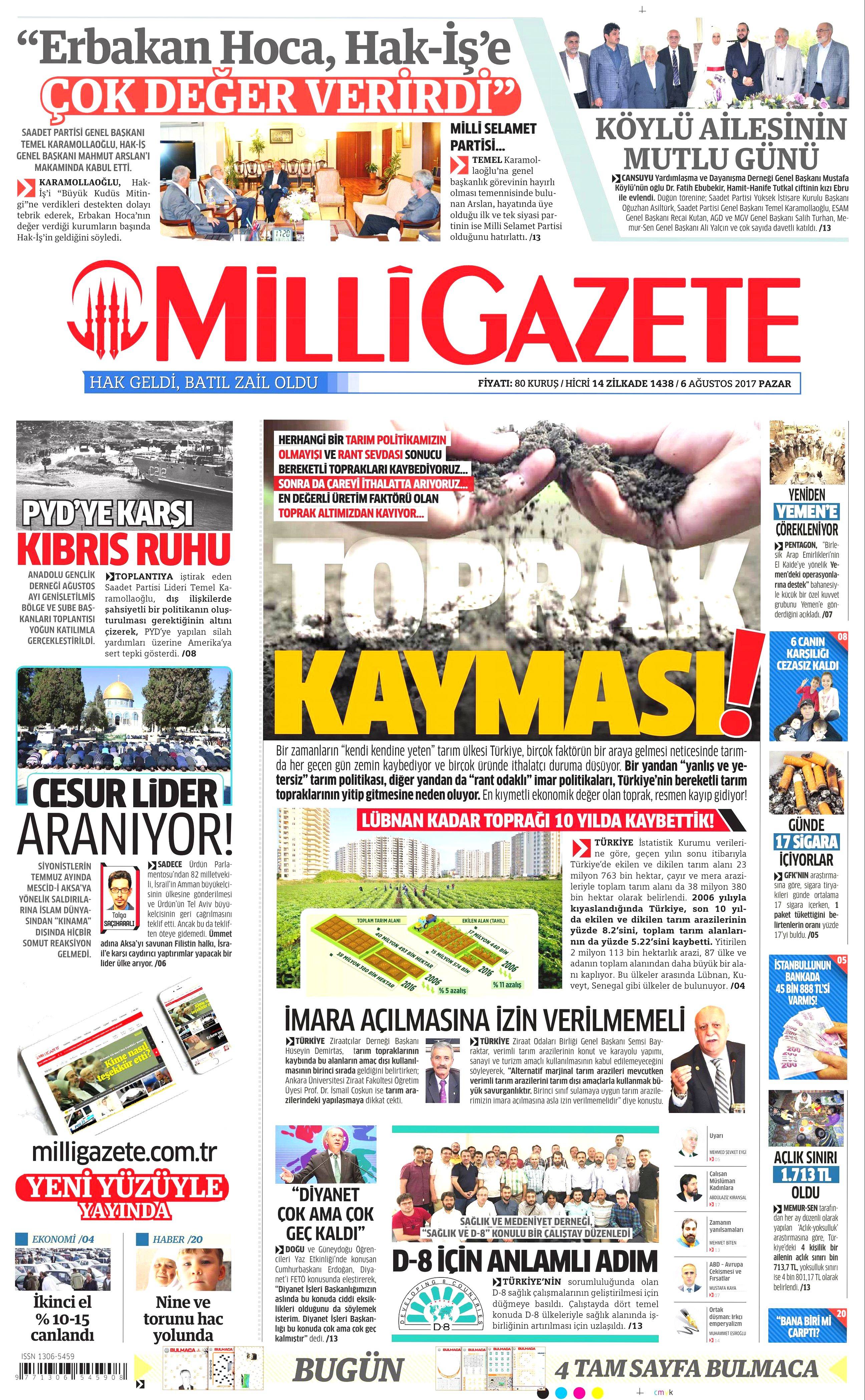 6 Ağustos 2017 gazete manşetleri - 11