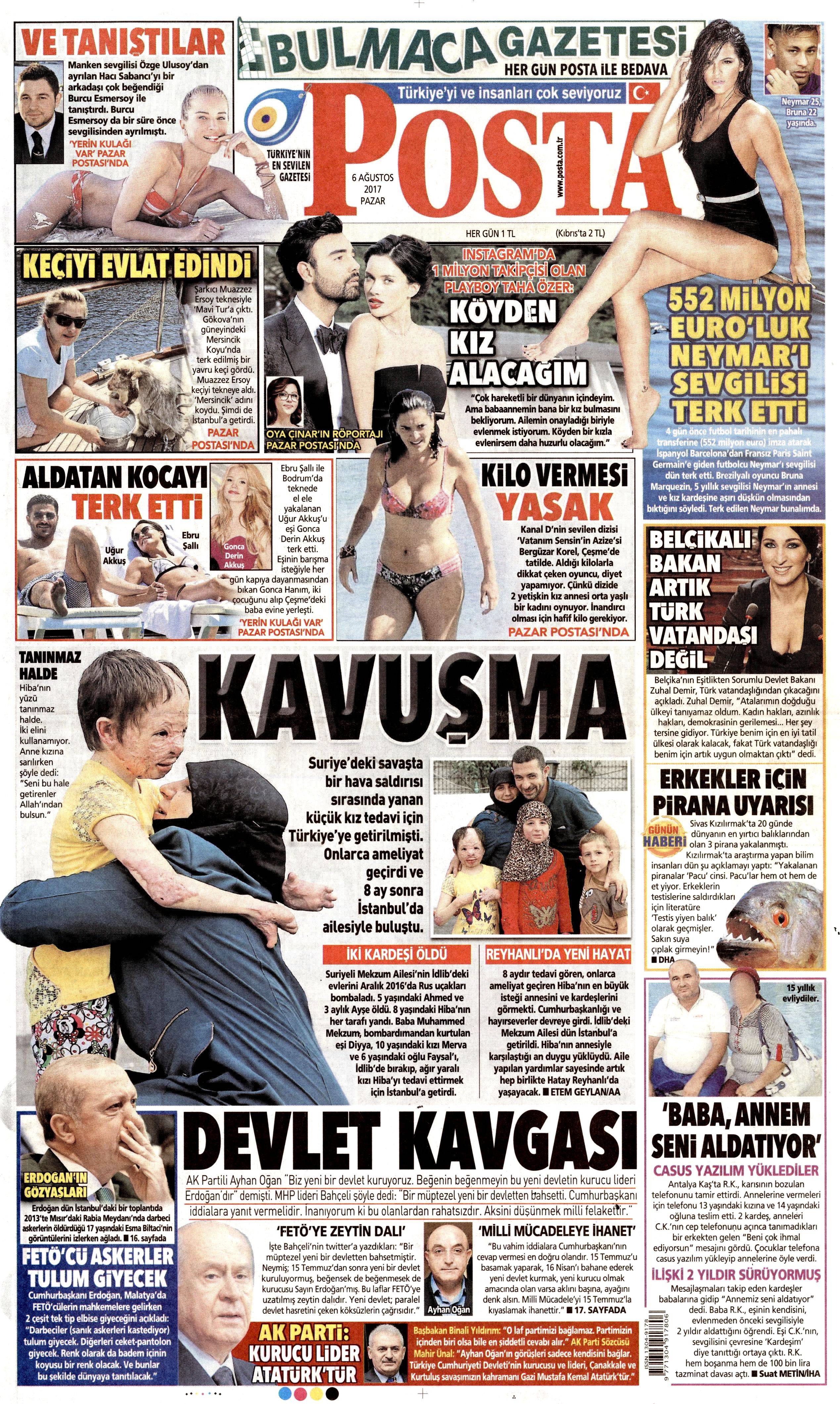 6 Ağustos 2017 gazete manşetleri - 15