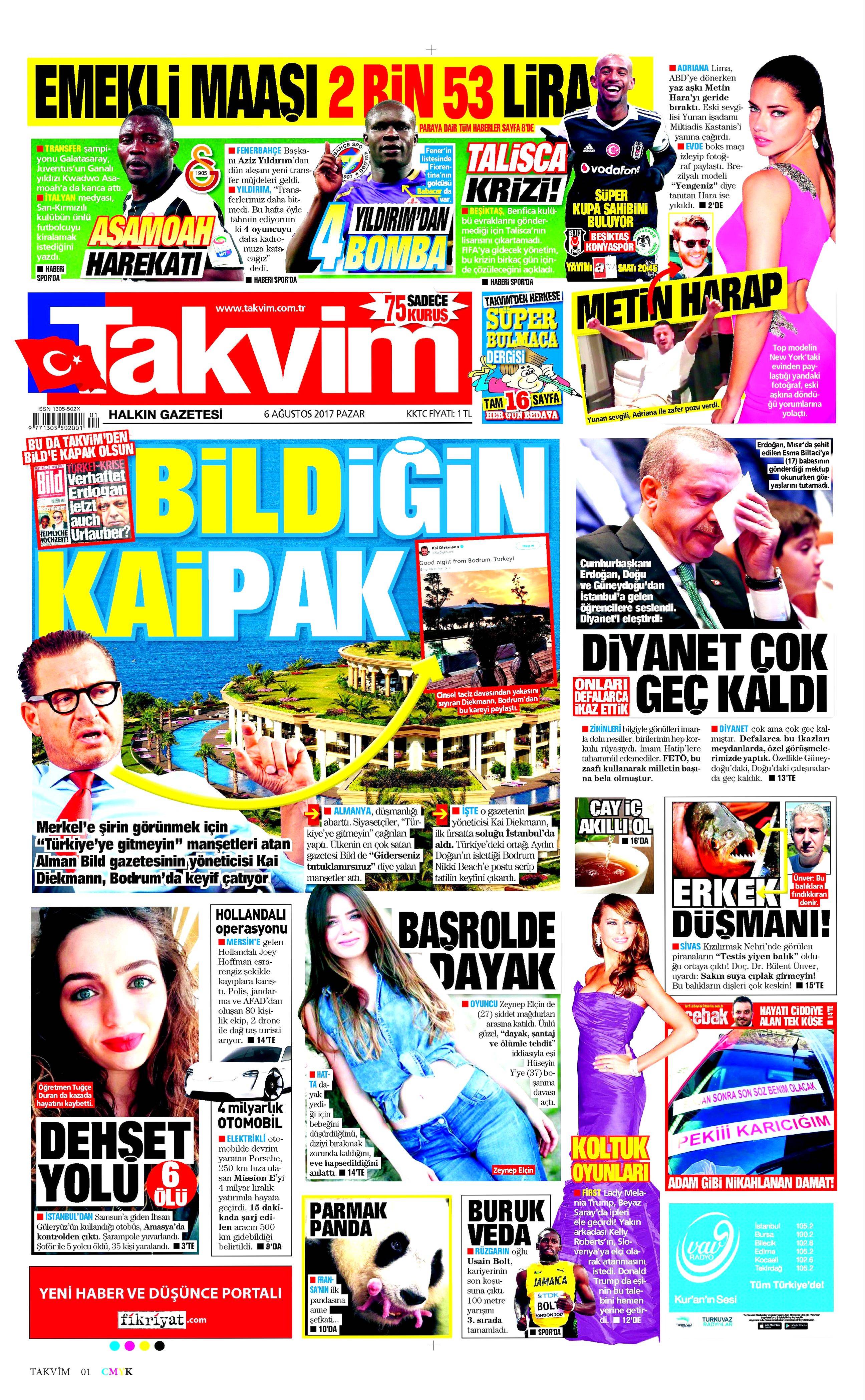 6 Ağustos 2017 gazete manşetleri - 19