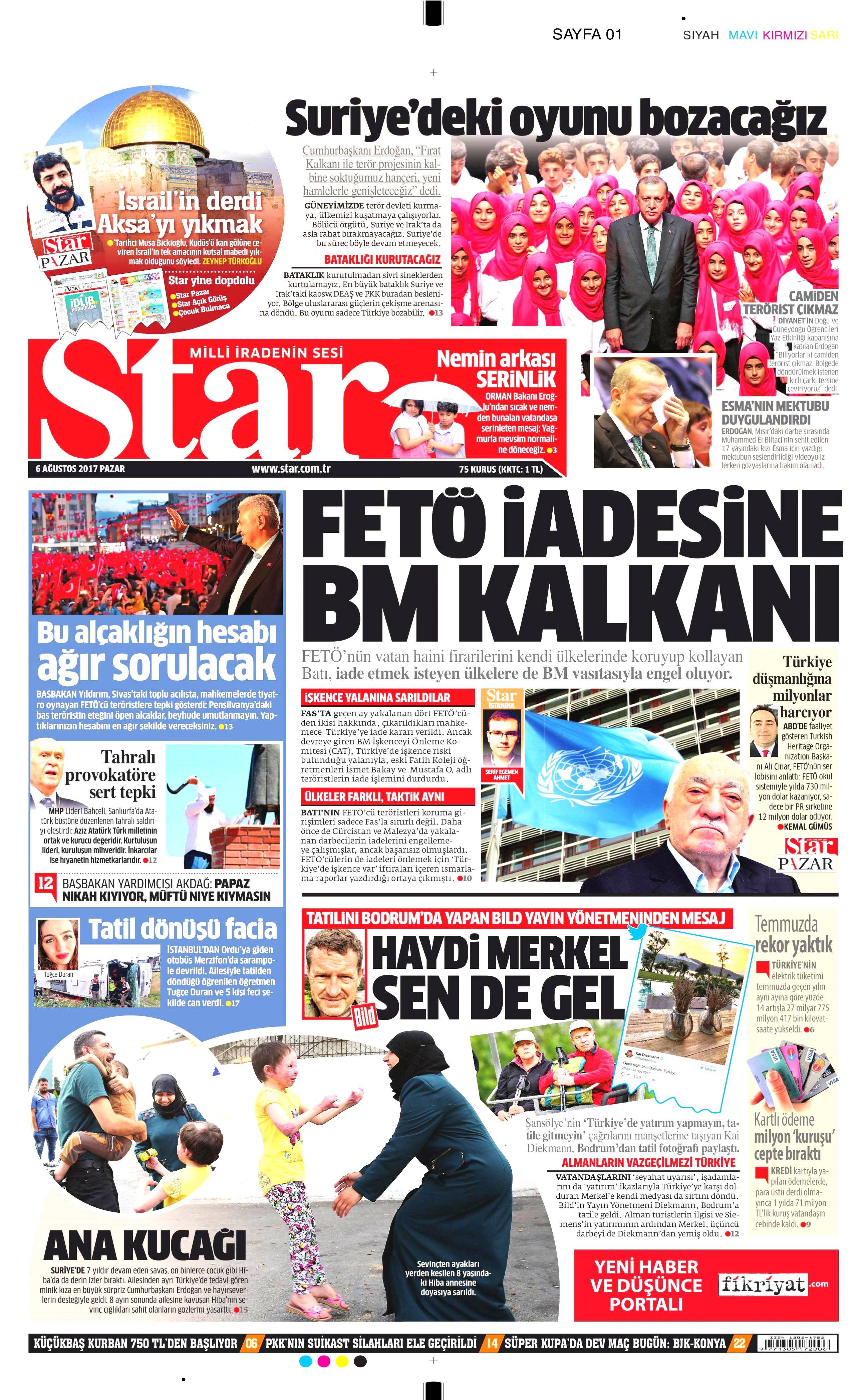 6 Ağustos 2017 gazete manşetleri - 17