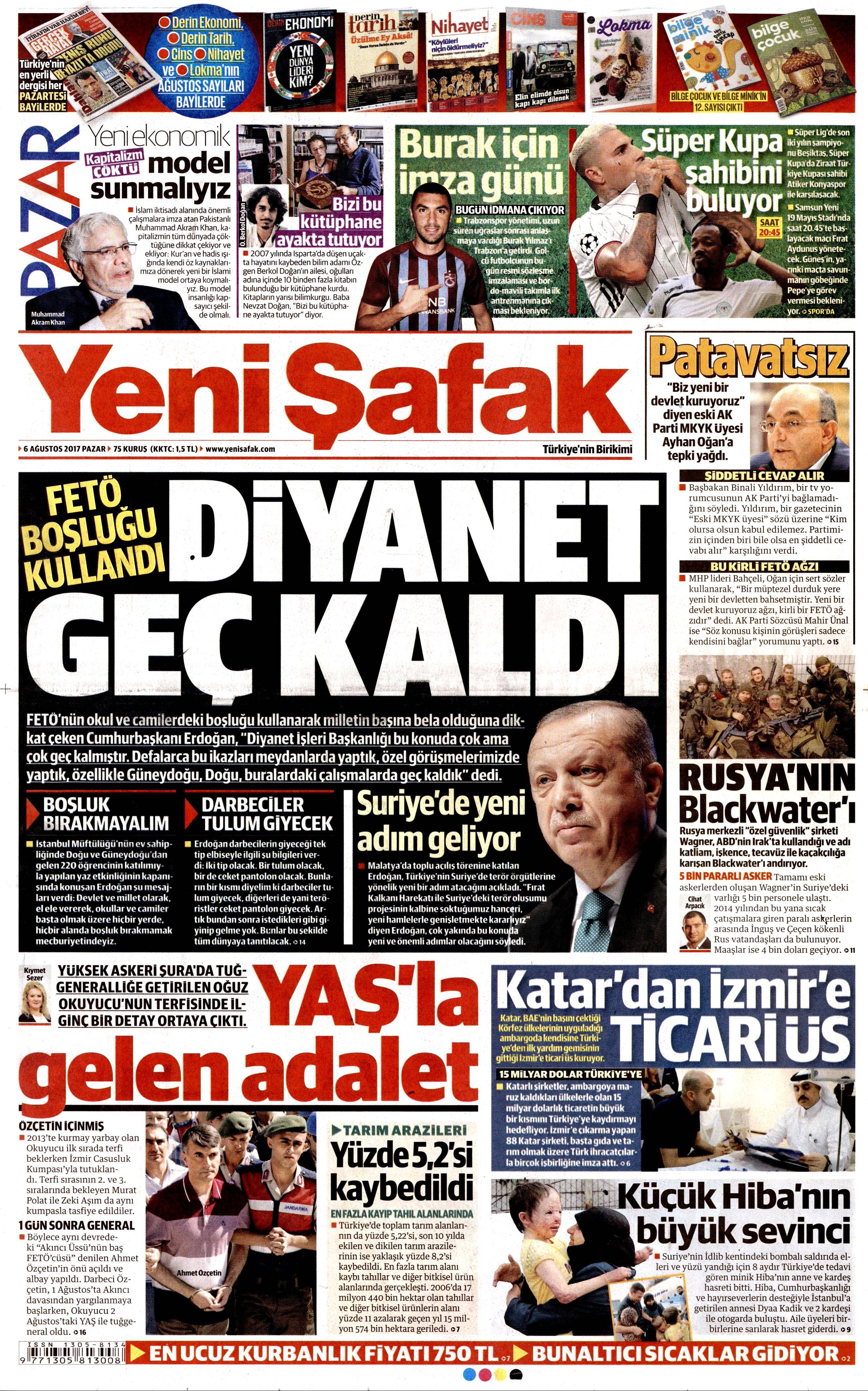 6 Ağustos 2017 gazete manşetleri - 27