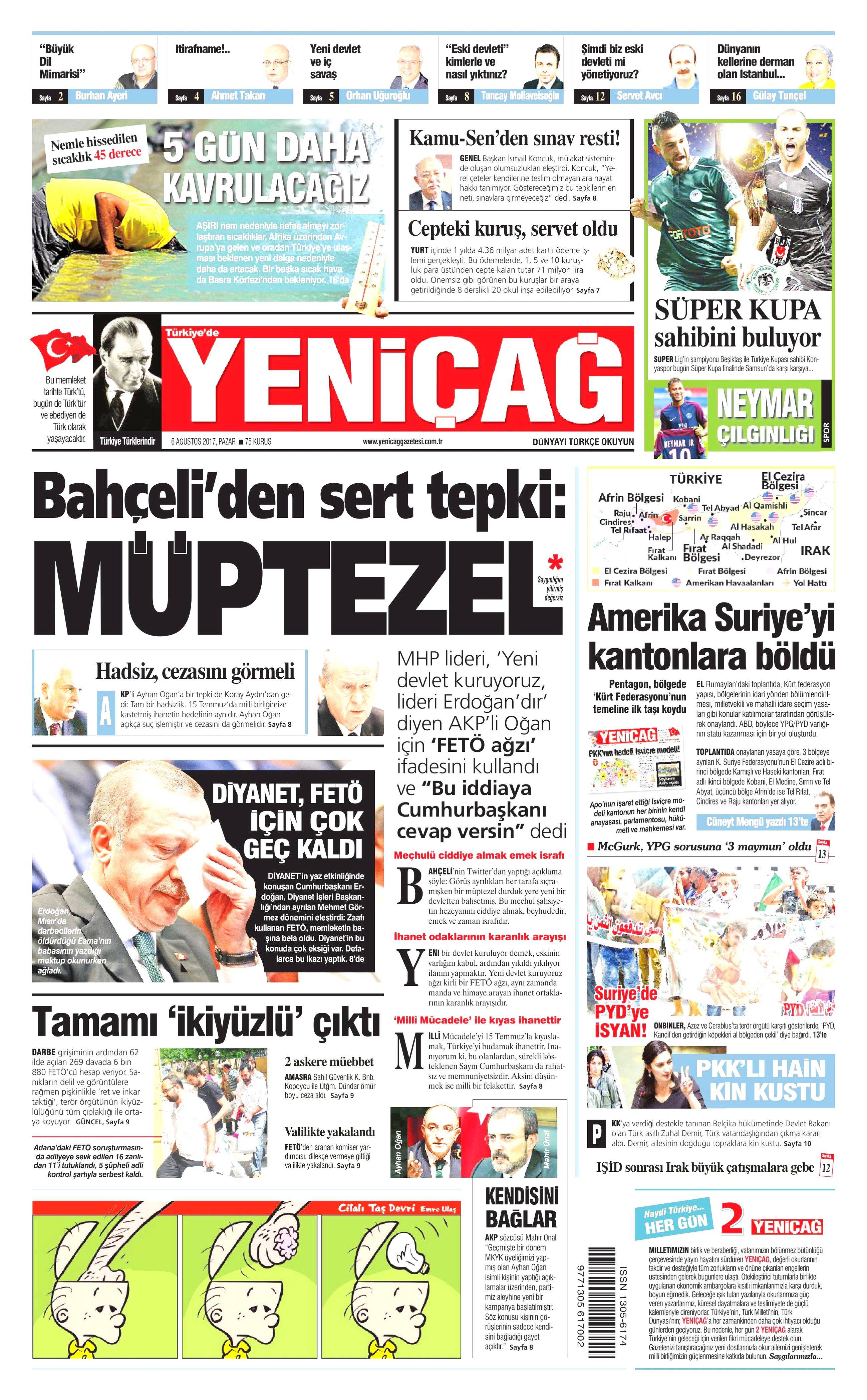 6 Ağustos 2017 gazete manşetleri - 23
