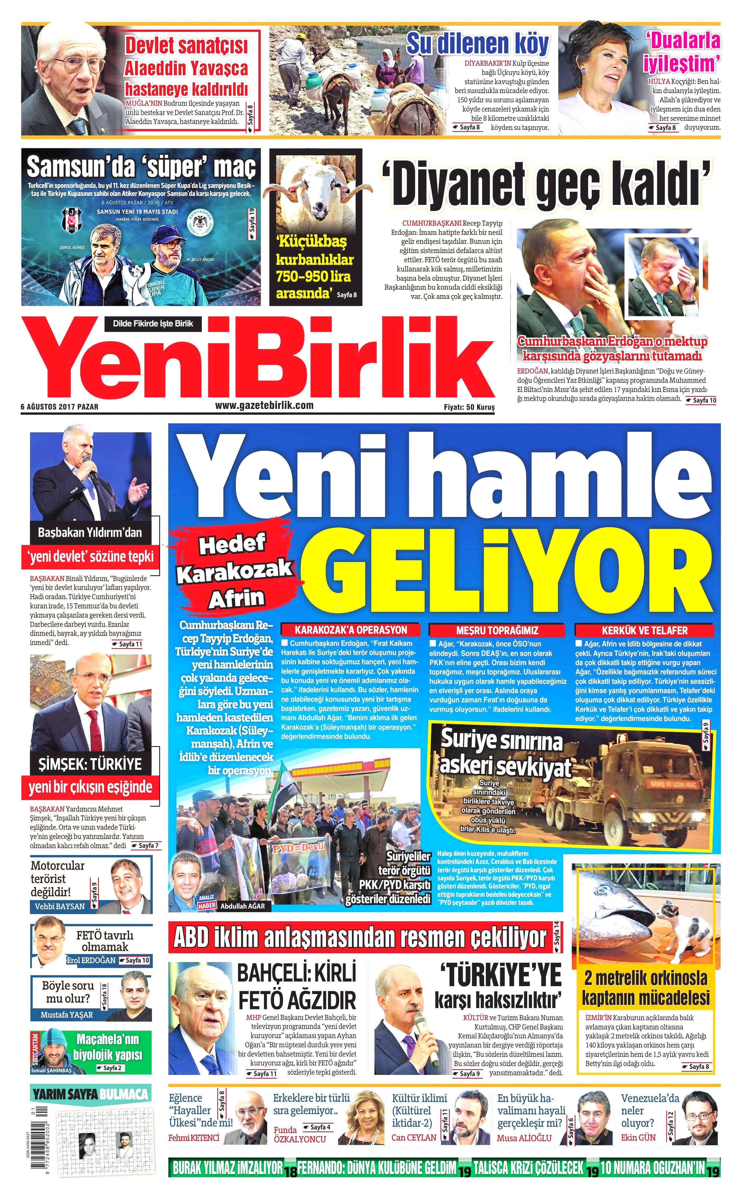 6 Ağustos 2017 gazete manşetleri - 26