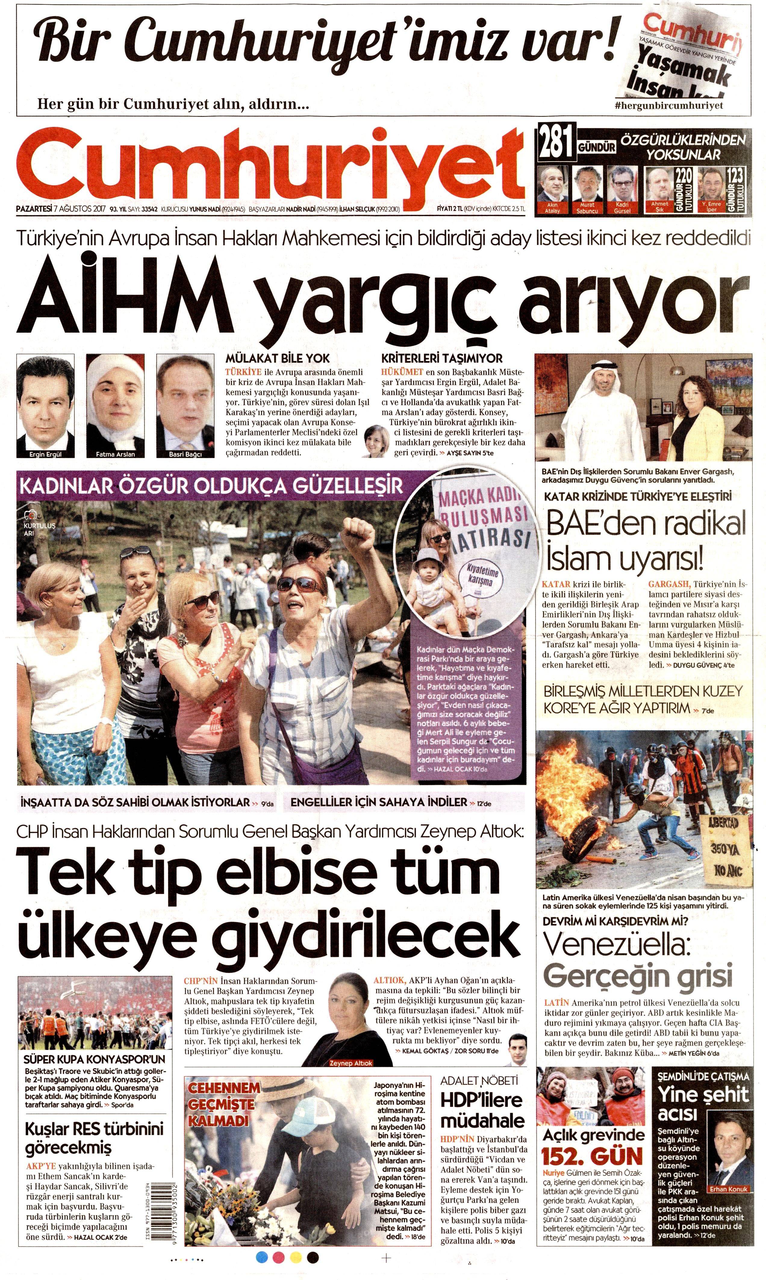 7 Ağustos 2017 gazete manşetleri - 37