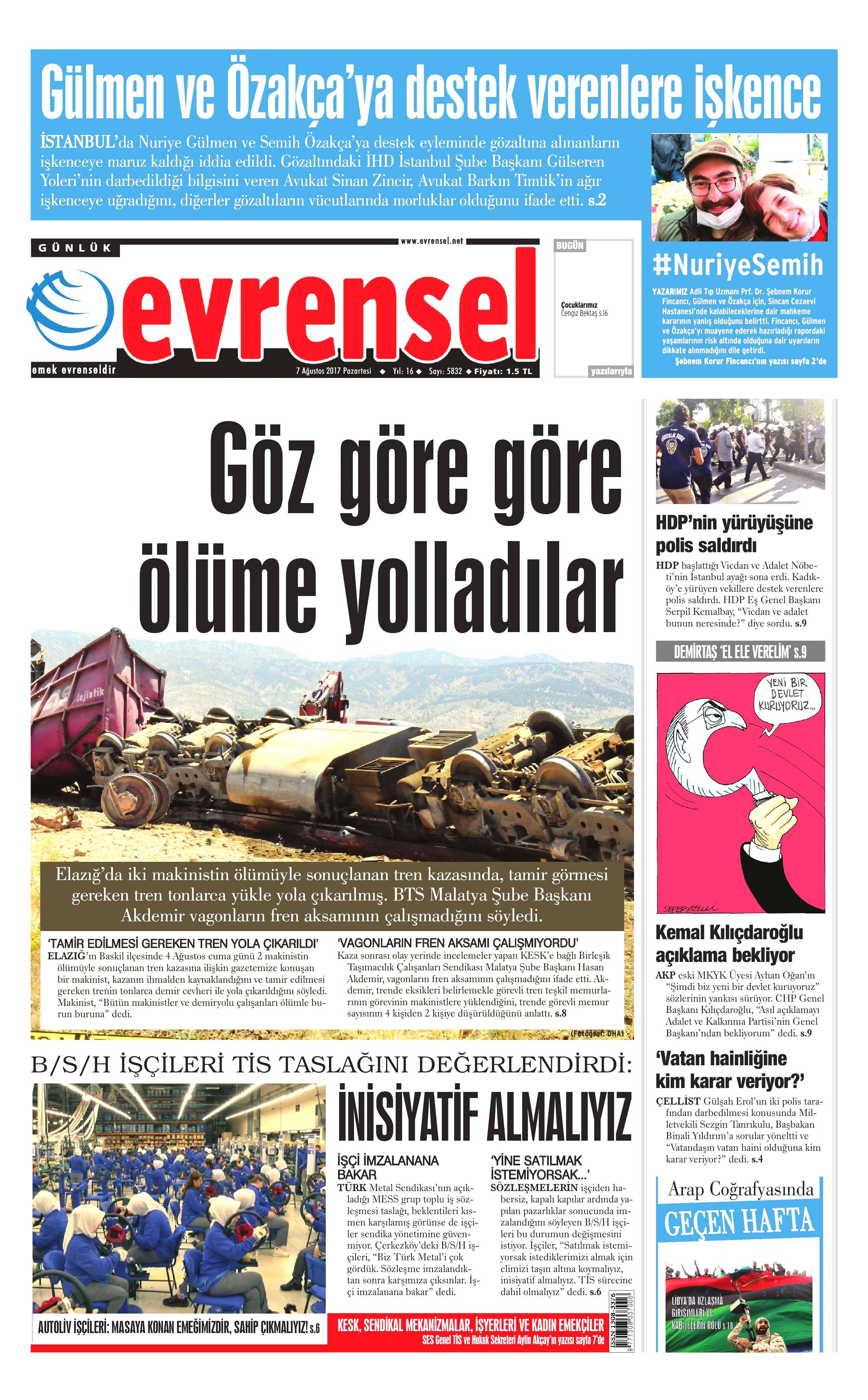 7 Ağustos 2017 gazete manşetleri - 38