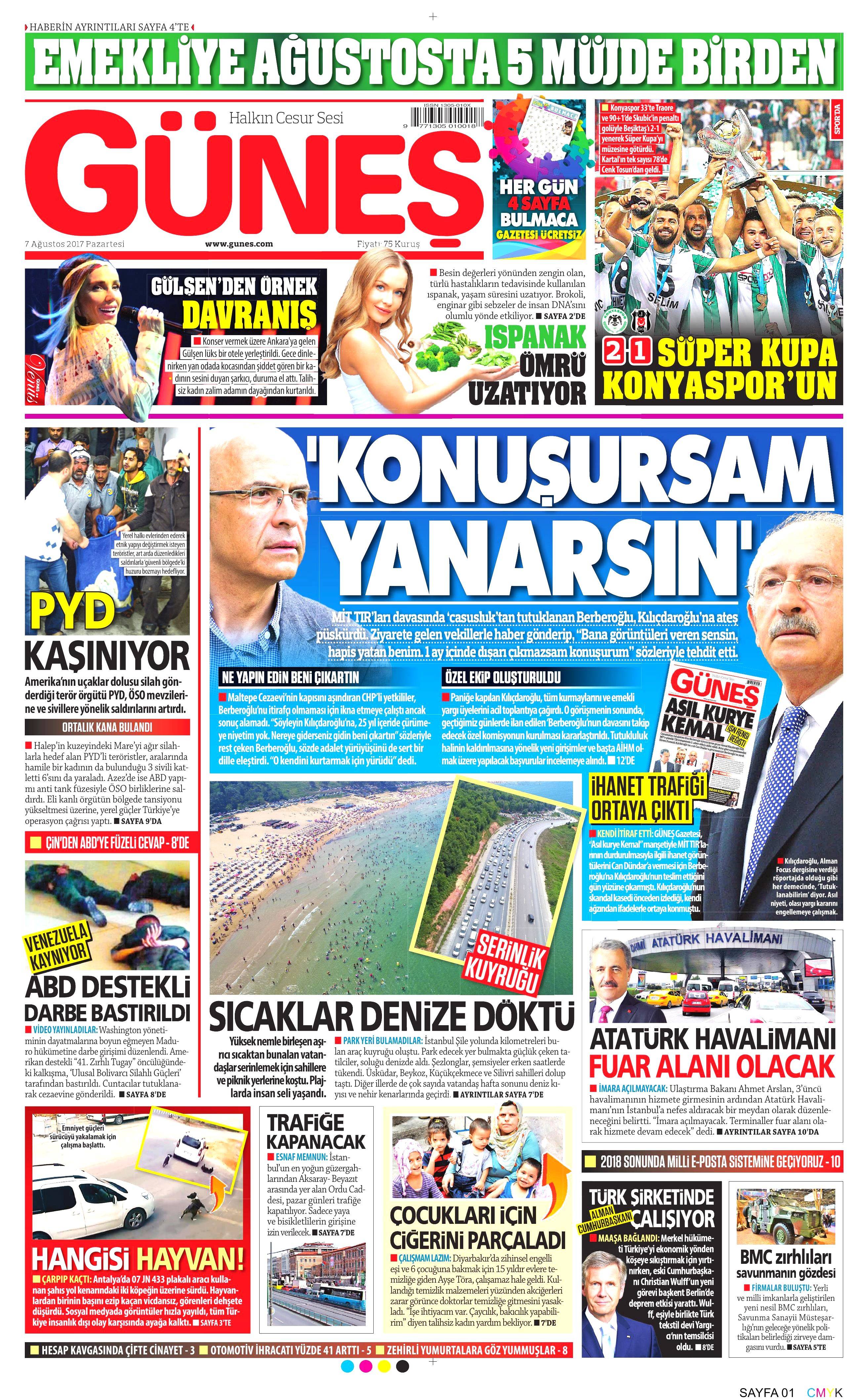 7 Ağustos 2017 gazete manşetleri - 8