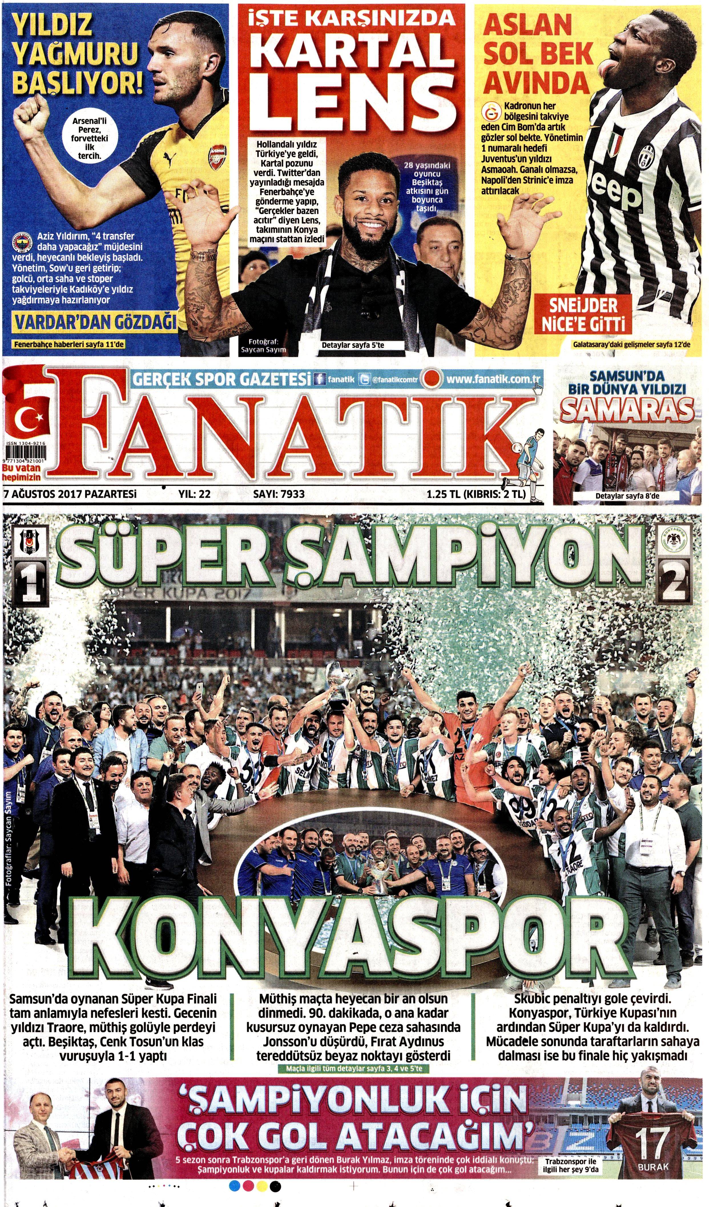 7 Ağustos 2017 gazete manşetleri - 33