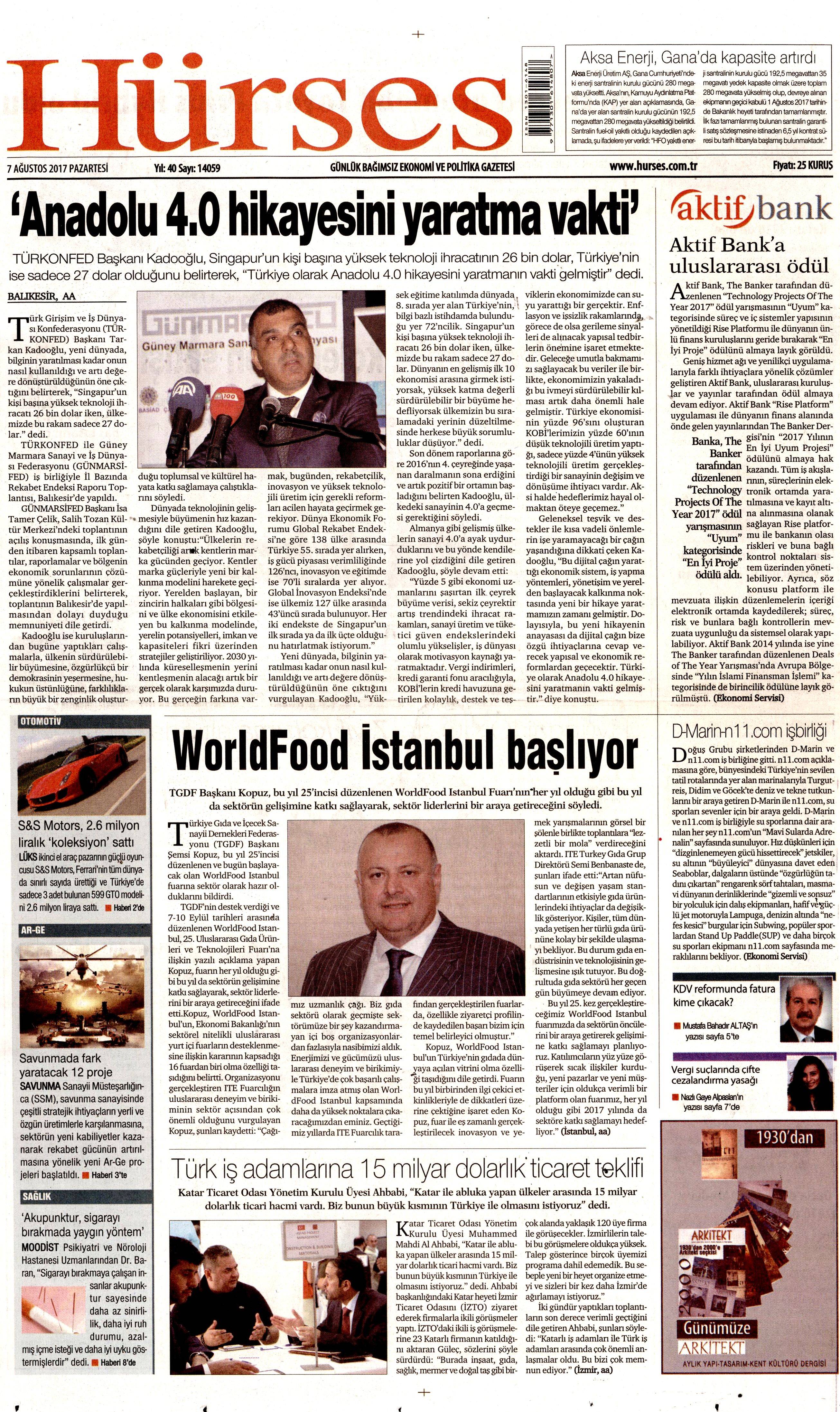 7 Ağustos 2017 gazete manşetleri - 11