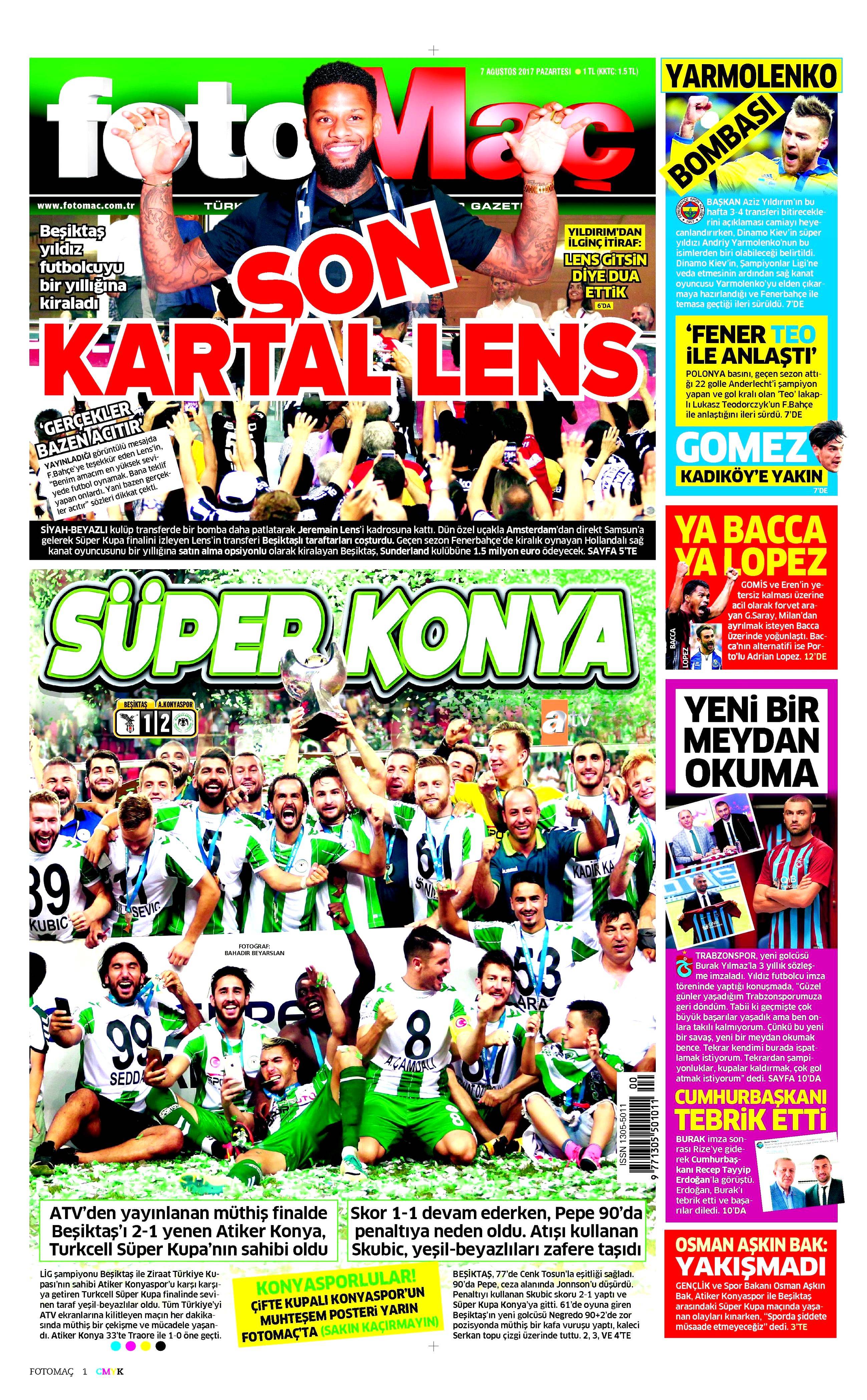7 Ağustos 2017 gazete manşetleri - 34