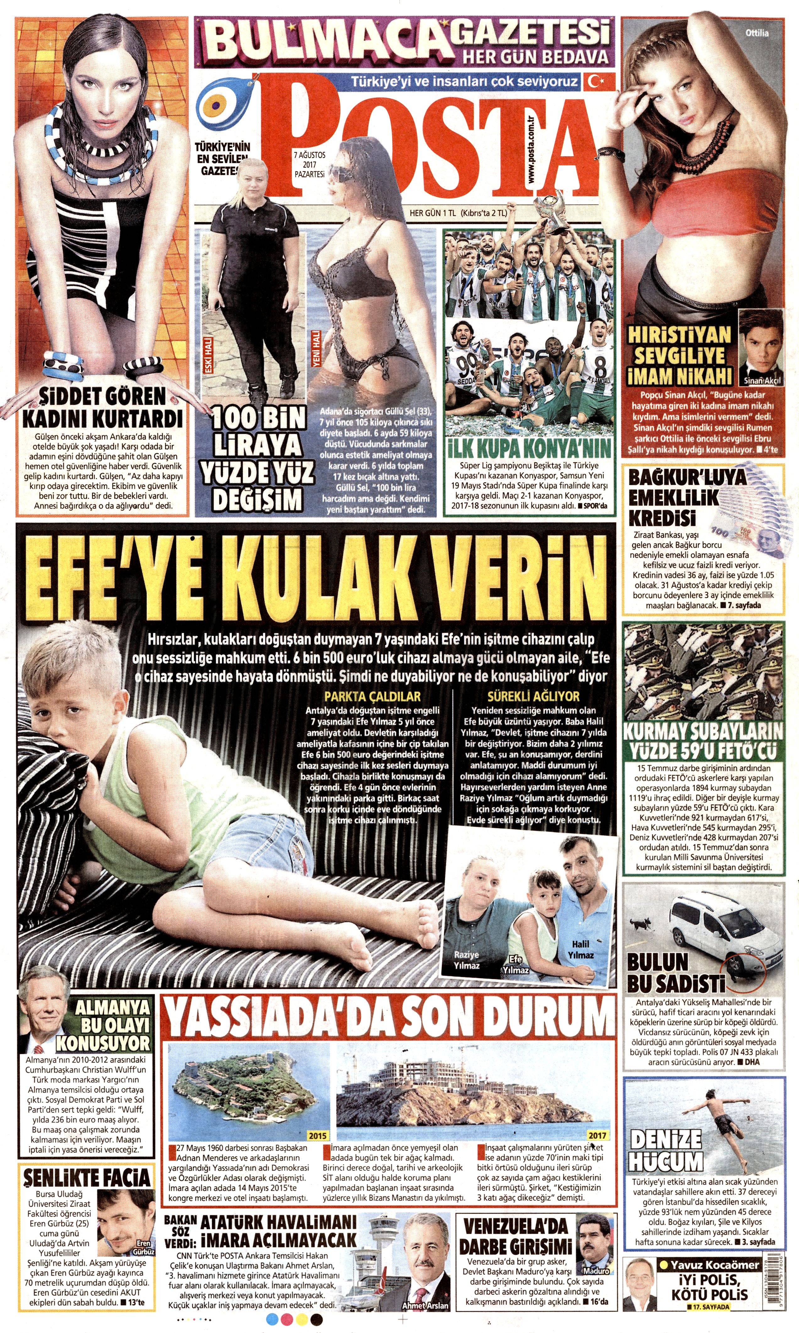 7 Ağustos 2017 gazete manşetleri - 19