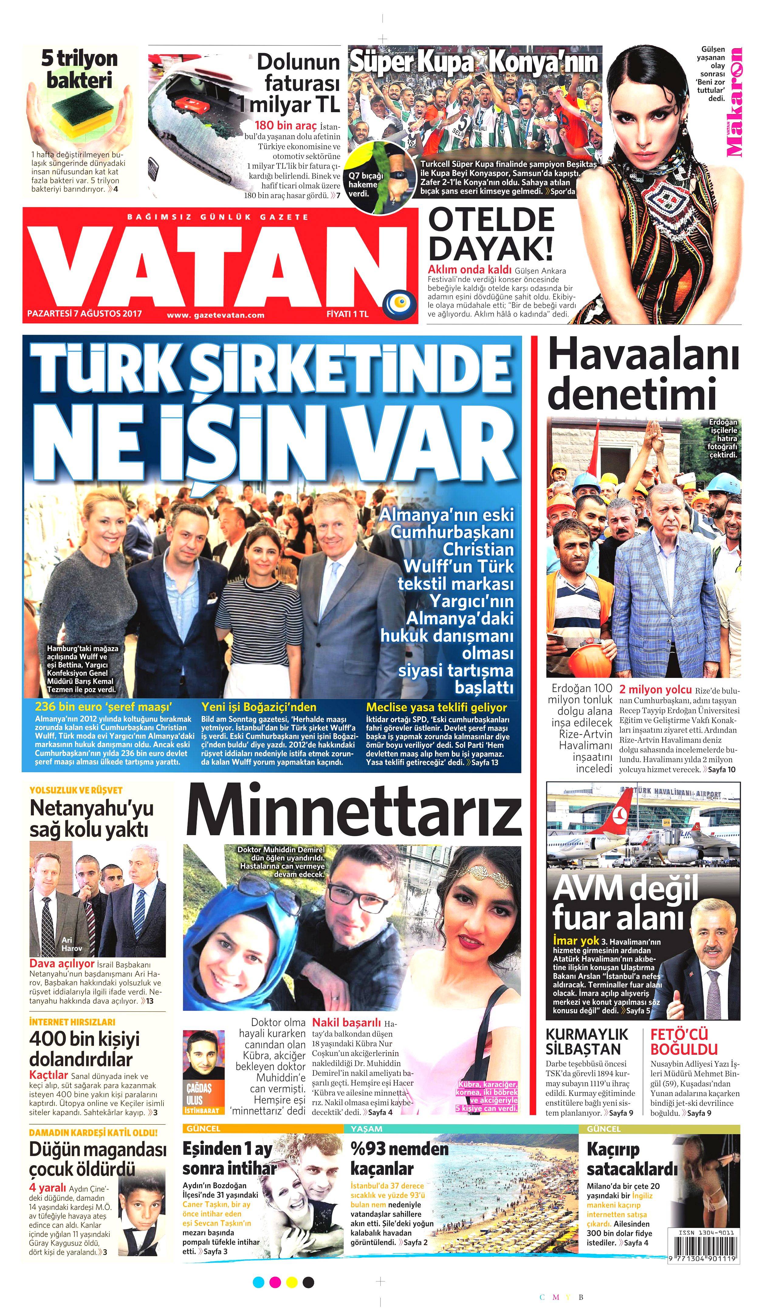 7 Ağustos 2017 gazete manşetleri - 25
