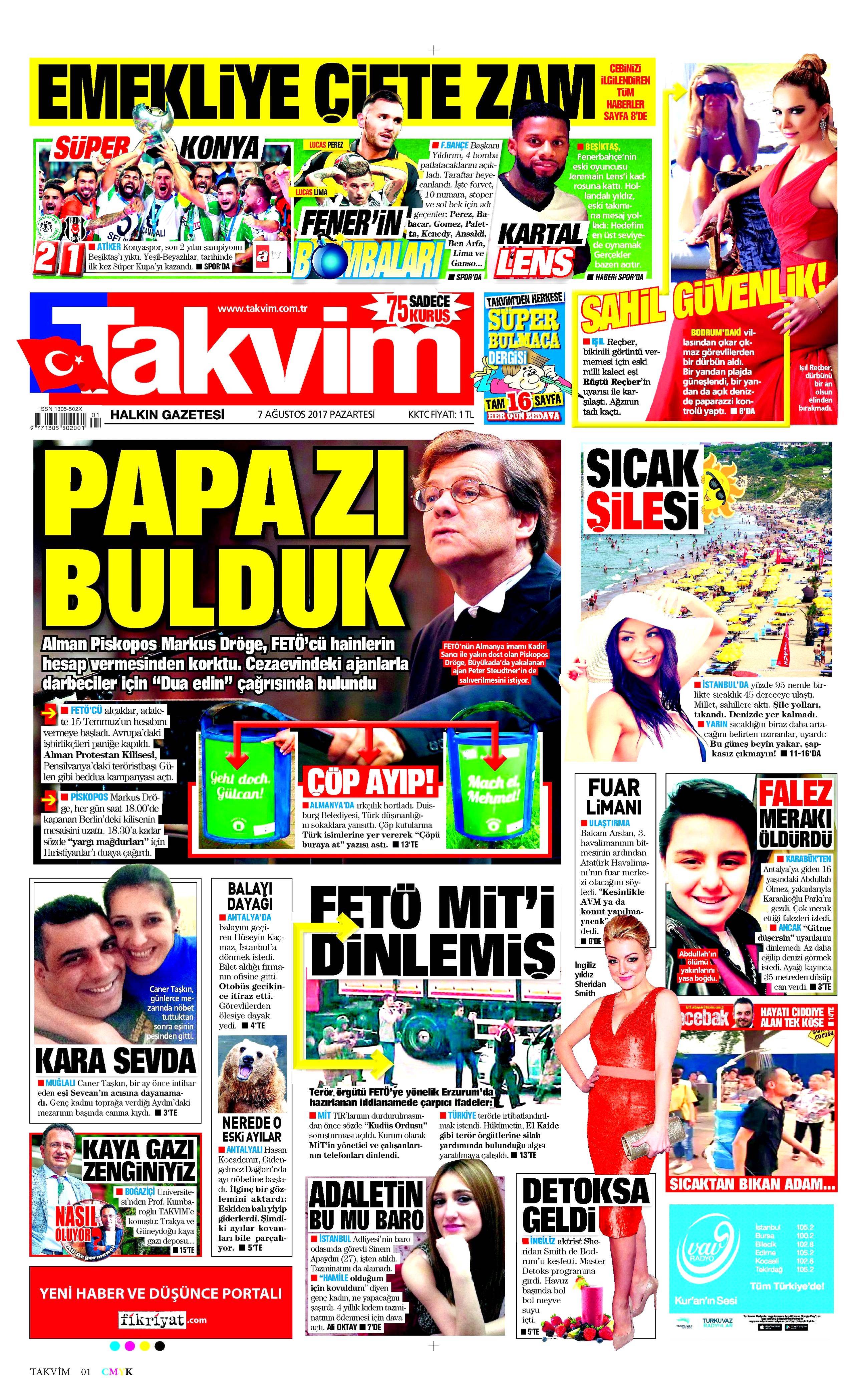 7 Ağustos 2017 gazete manşetleri - 23