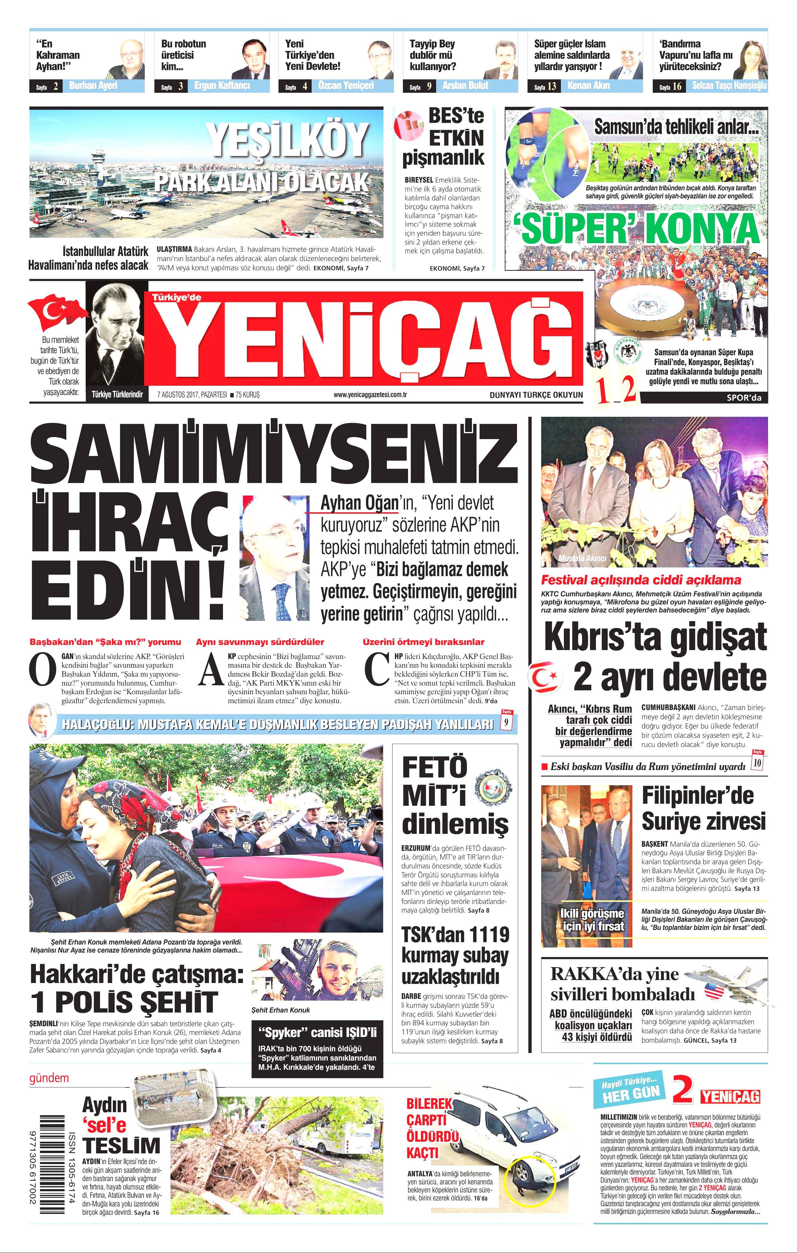 7 Ağustos 2017 gazete manşetleri - 27