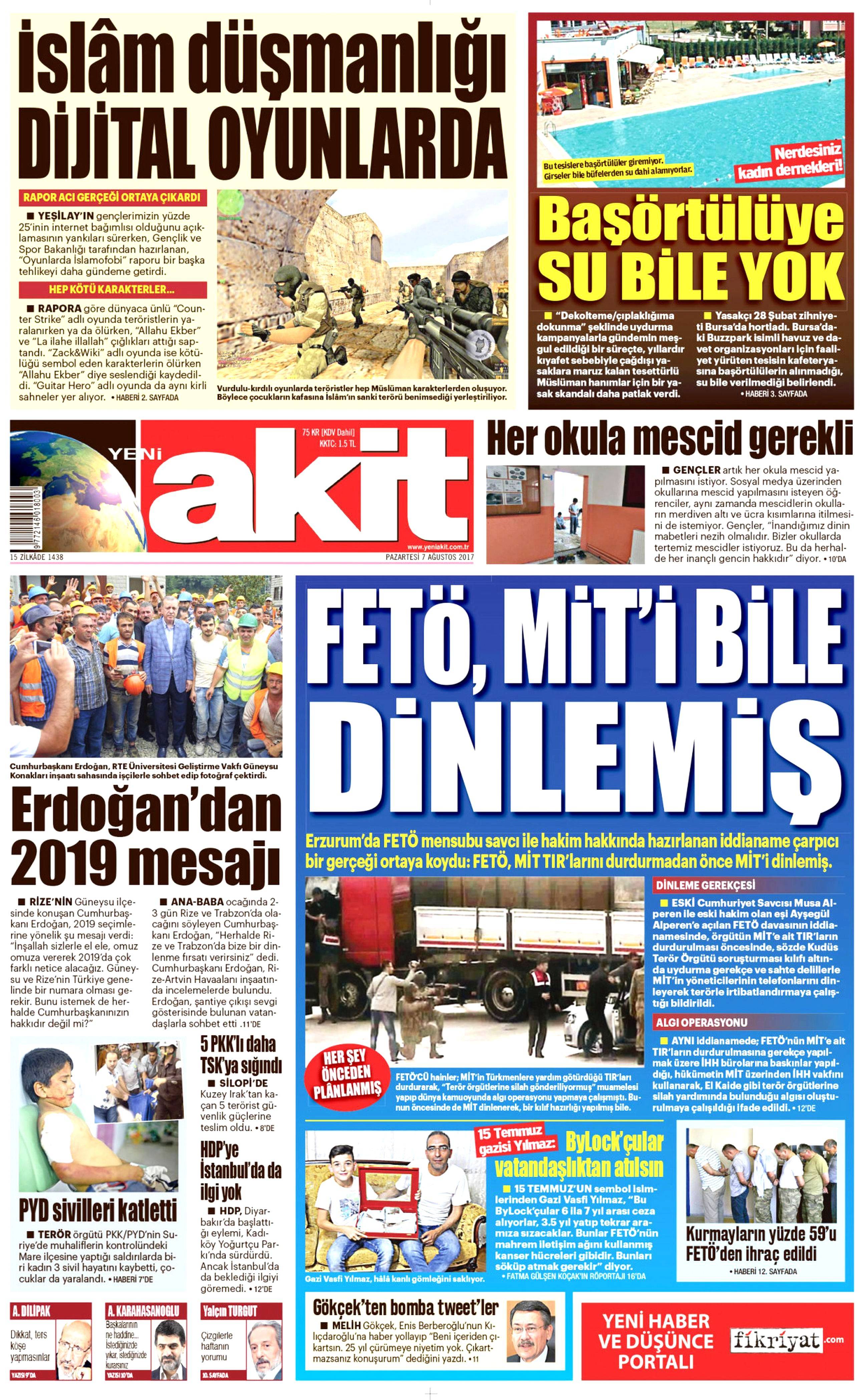 7 Ağustos 2017 gazete manşetleri - 2