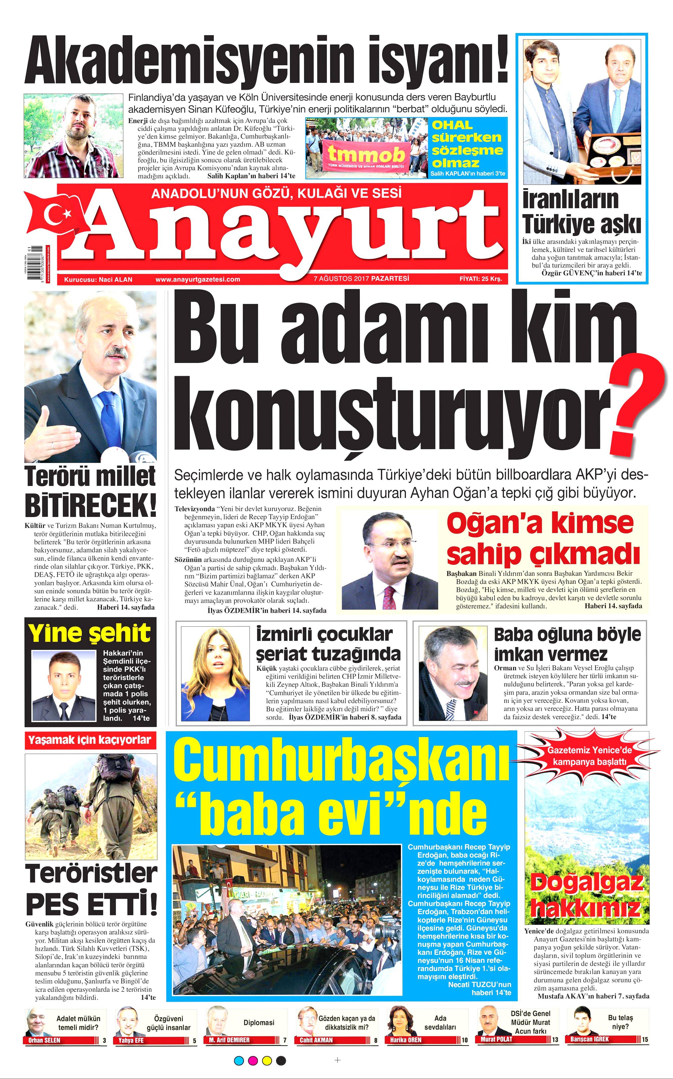 7 Ağustos 2017 gazete manşetleri - 3