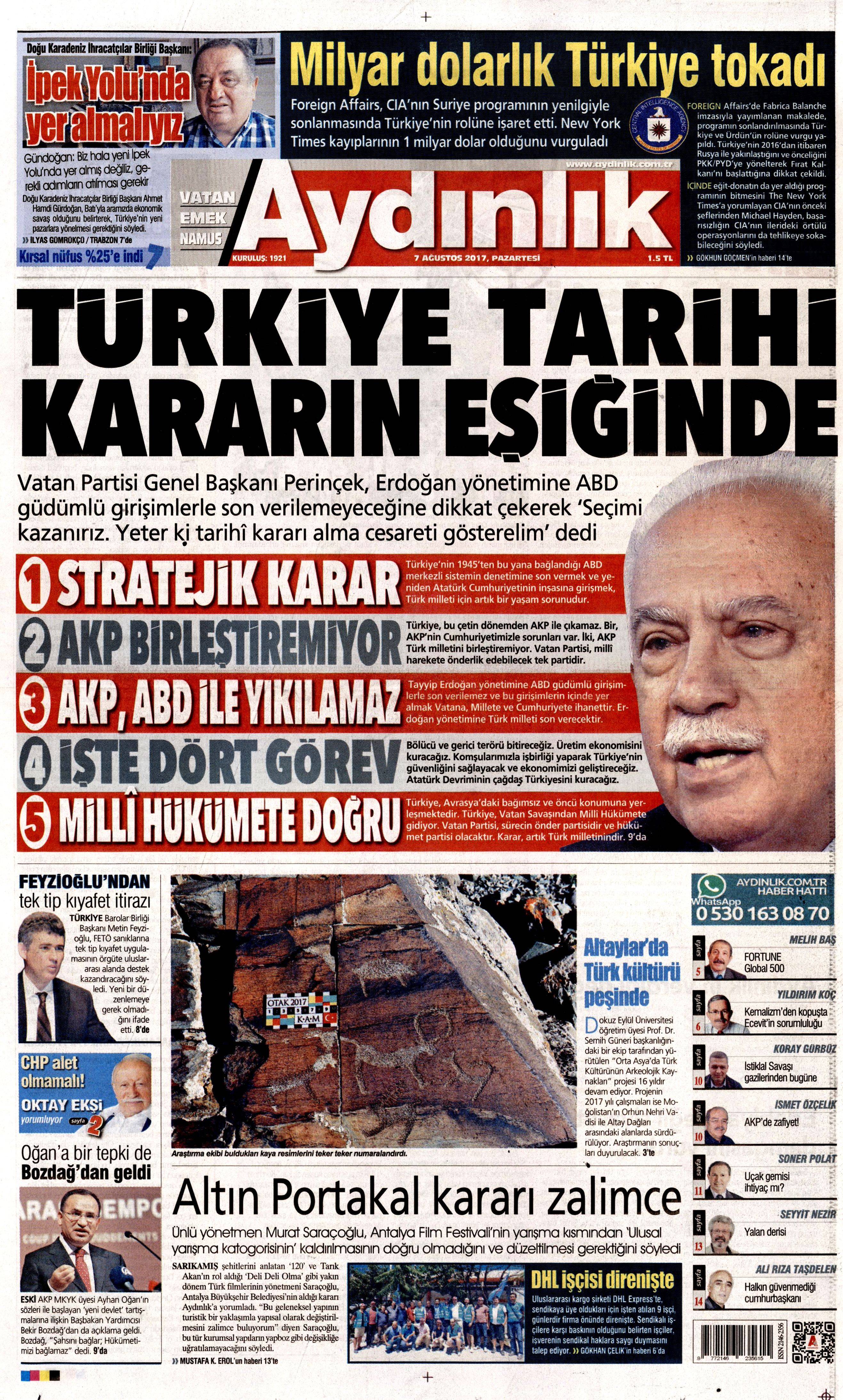 7 Ağustos 2017 gazete manşetleri - 35