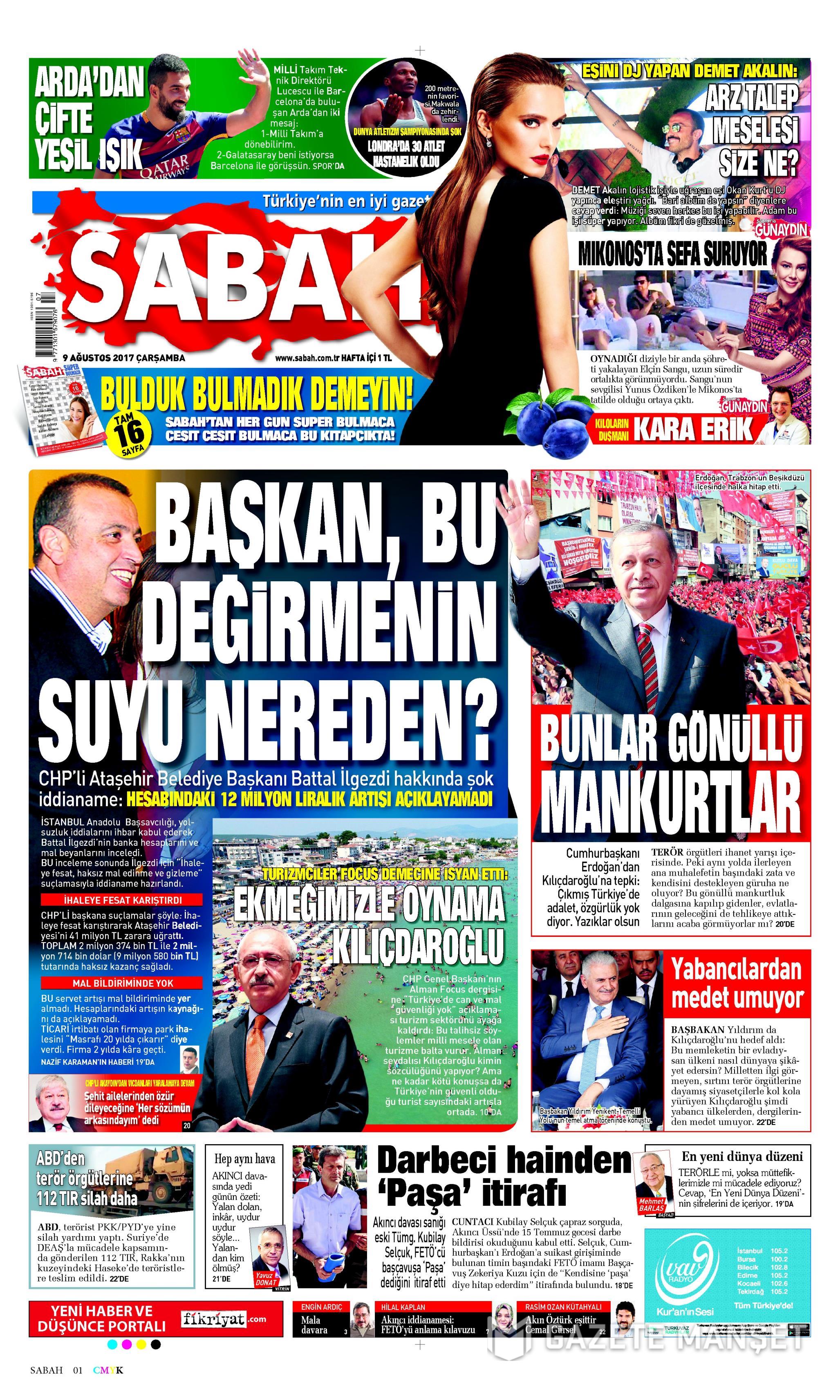 9 Ağustos 2017 gazete manşetleri - 19