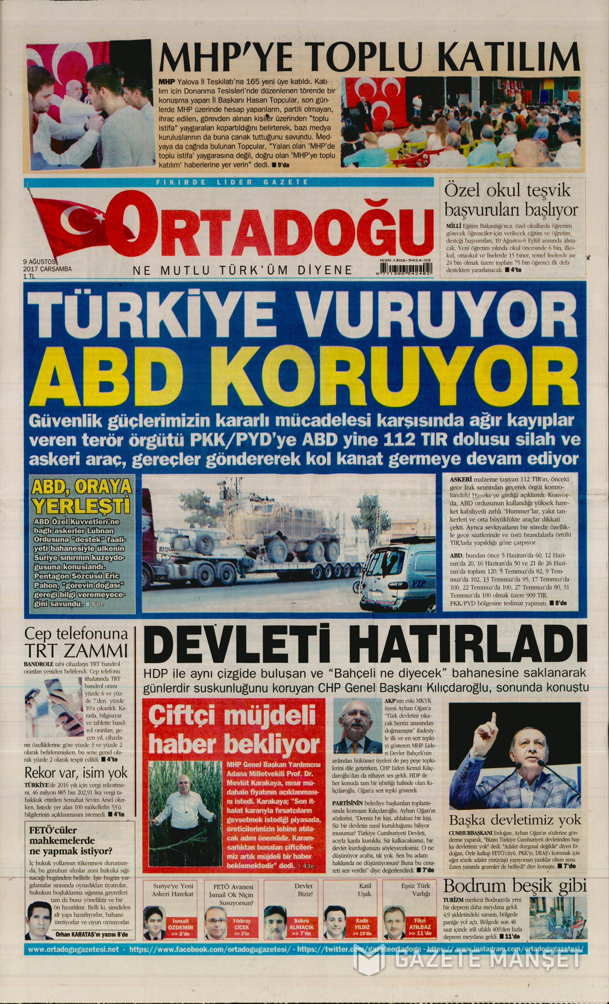 9 Ağustos 2017 gazete manşetleri - 17