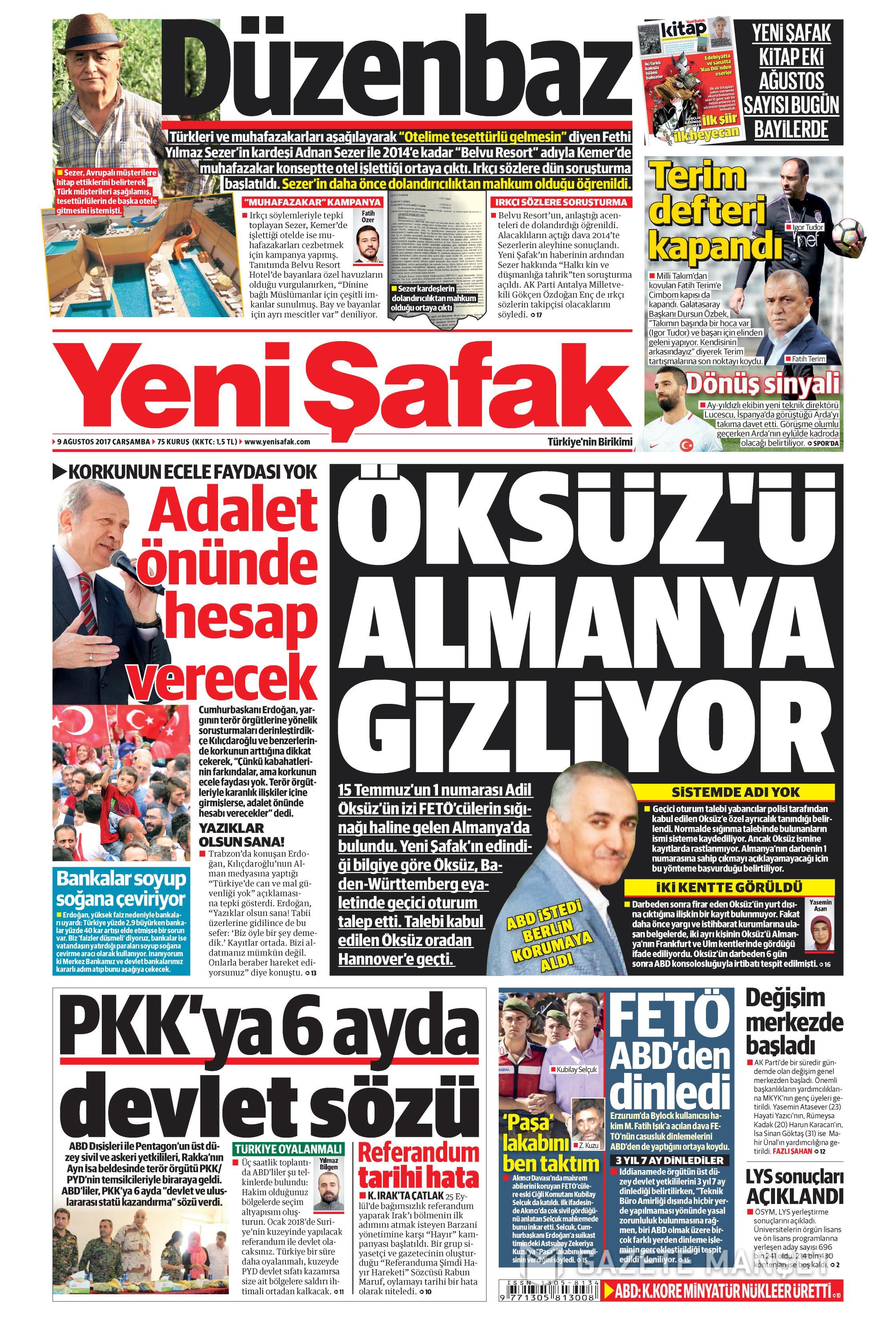 9 Ağustos 2017 gazete manşetleri - 30