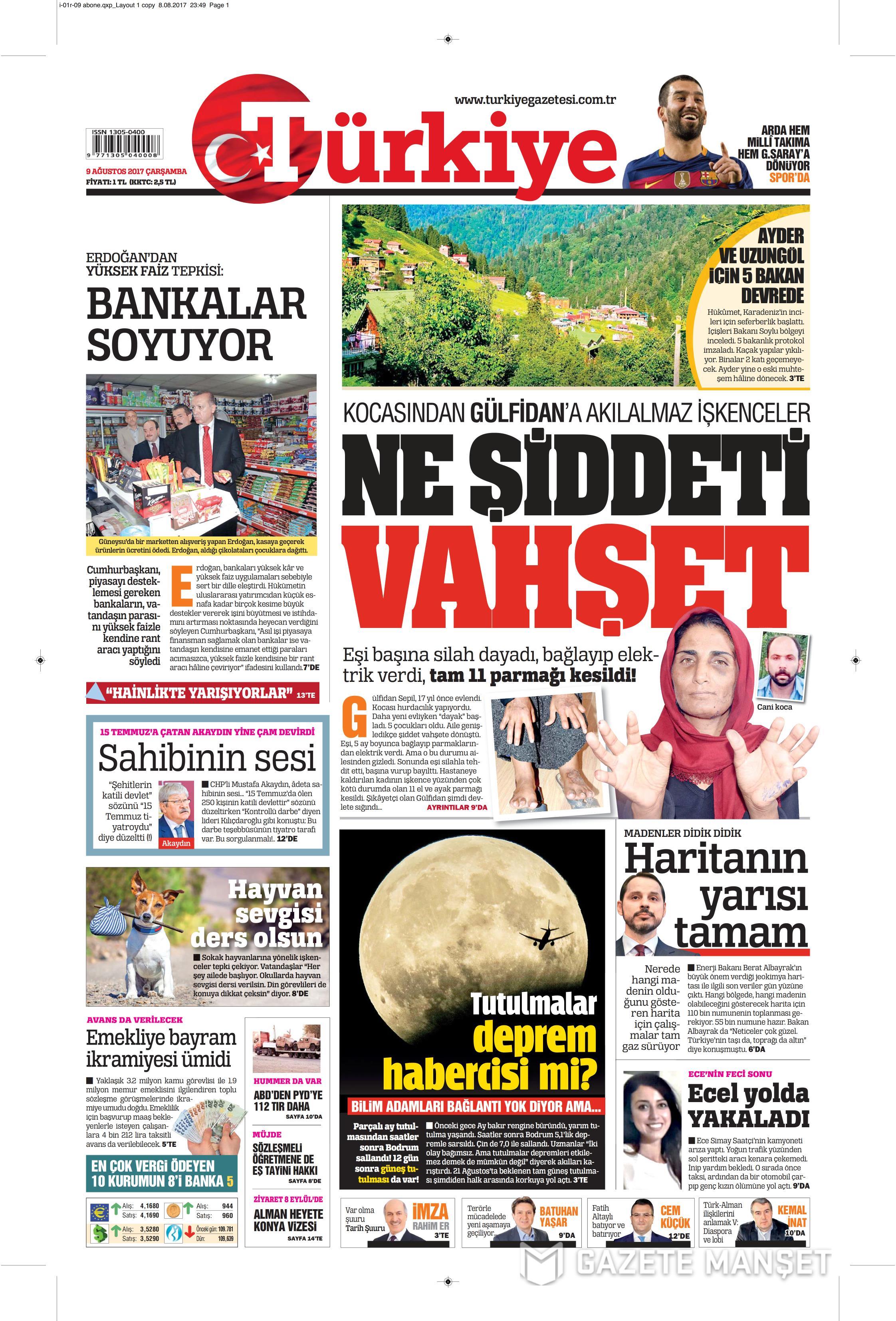 9 Ağustos 2017 gazete manşetleri - 23