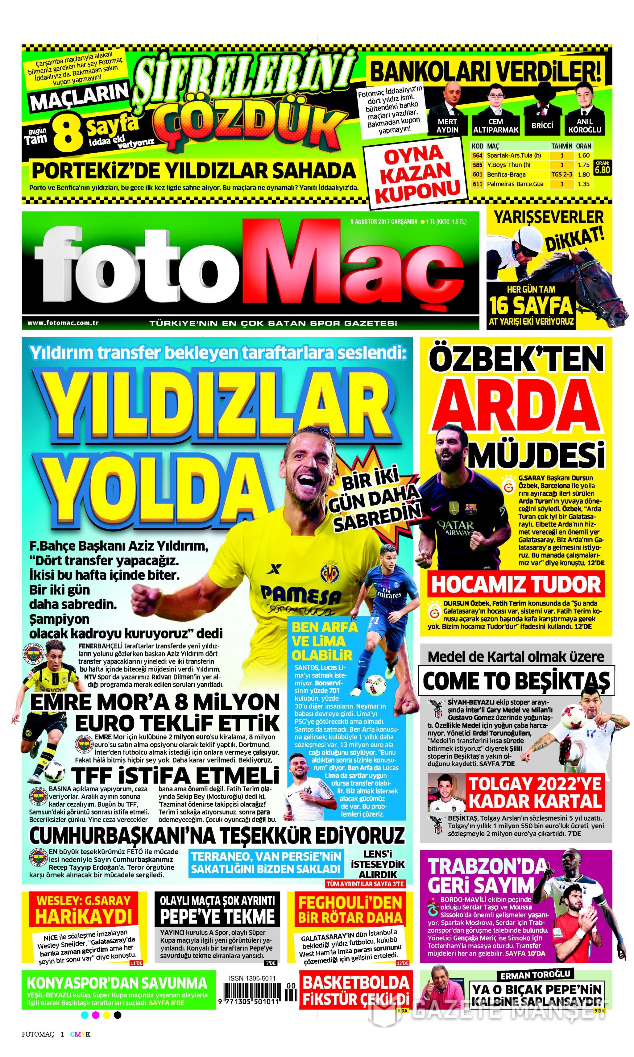 9 Ağustos 2017 gazete manşetleri - 32