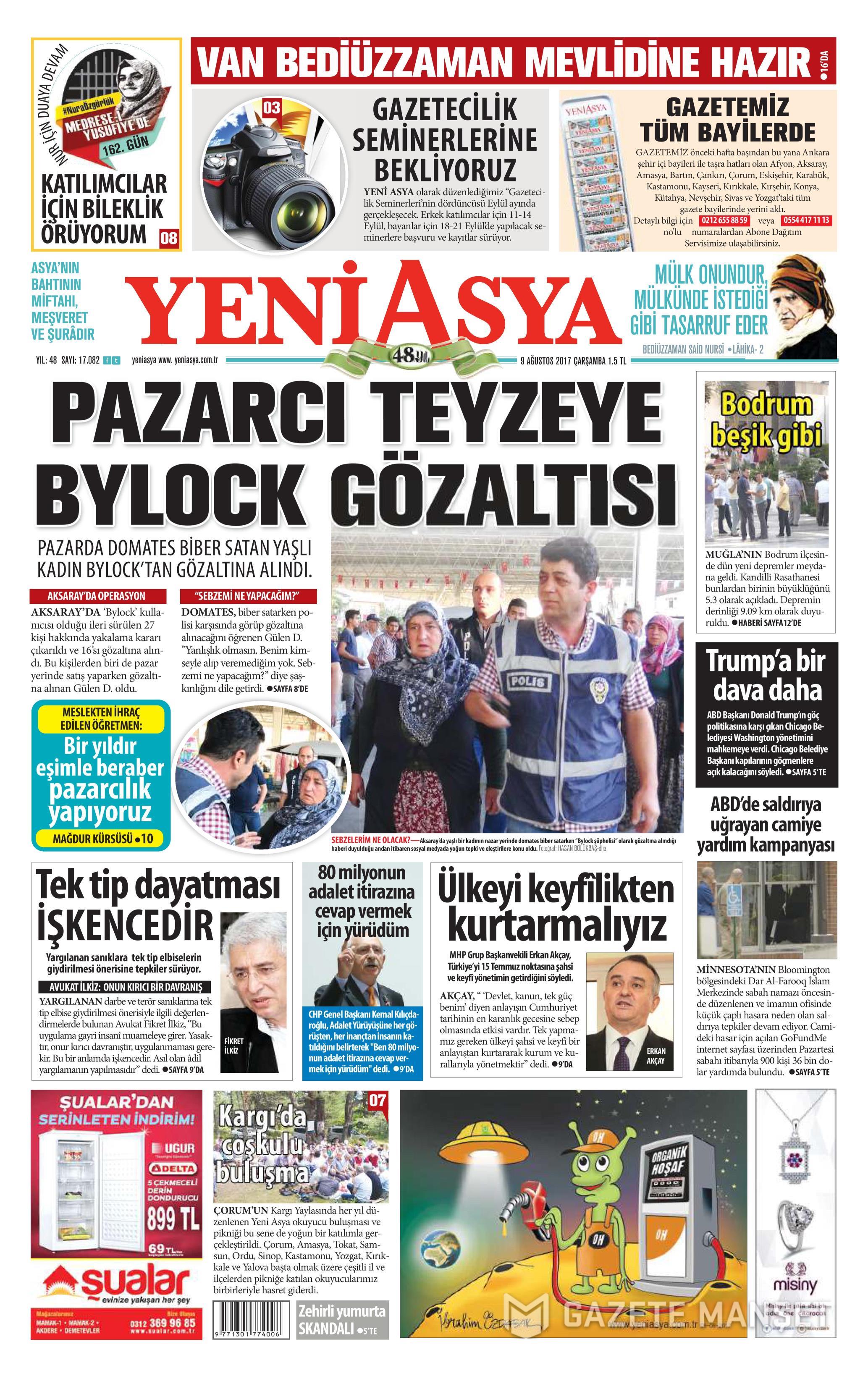 9 Ağustos 2017 gazete manşetleri - 27