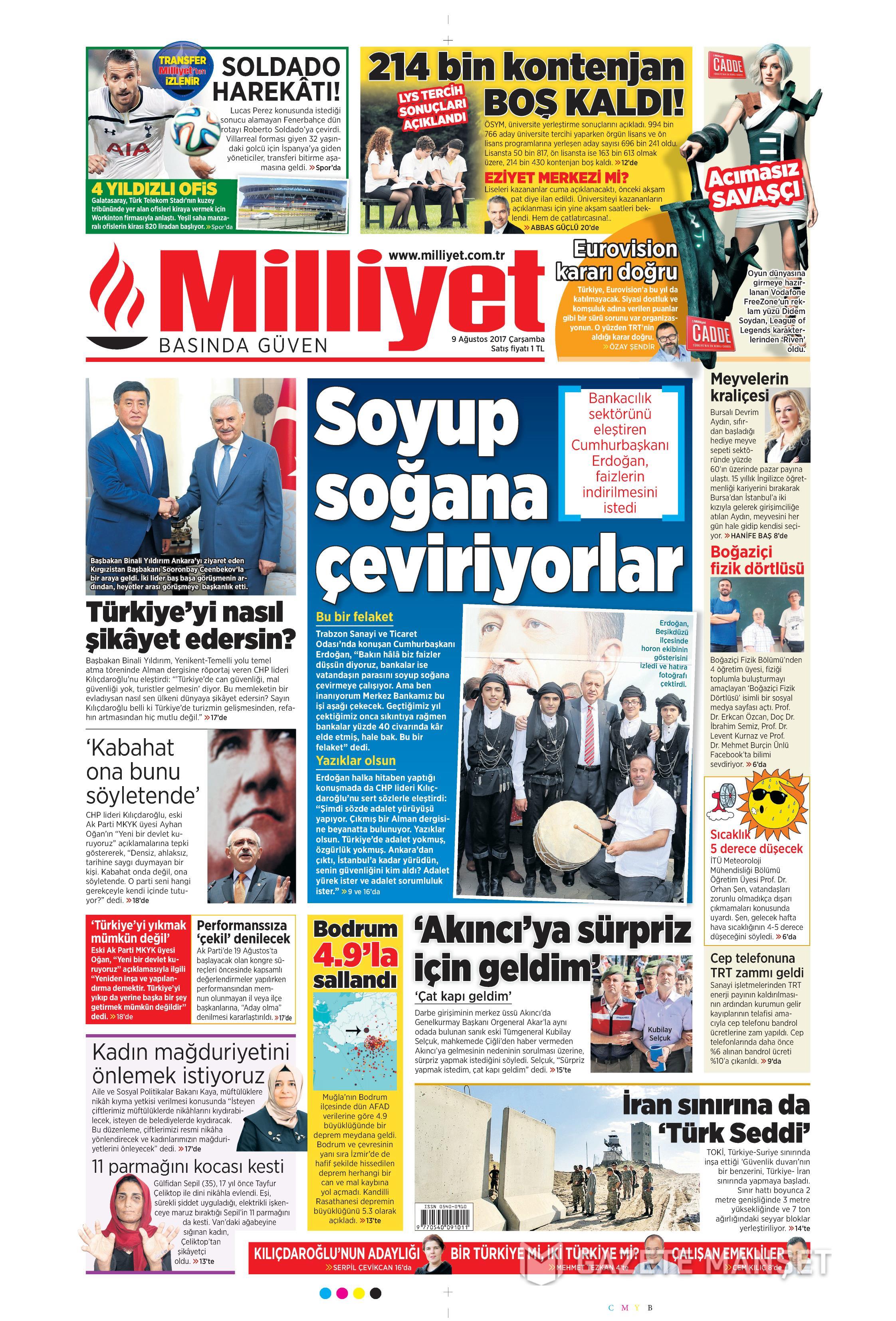 9 Ağustos 2017 gazete manşetleri - 16