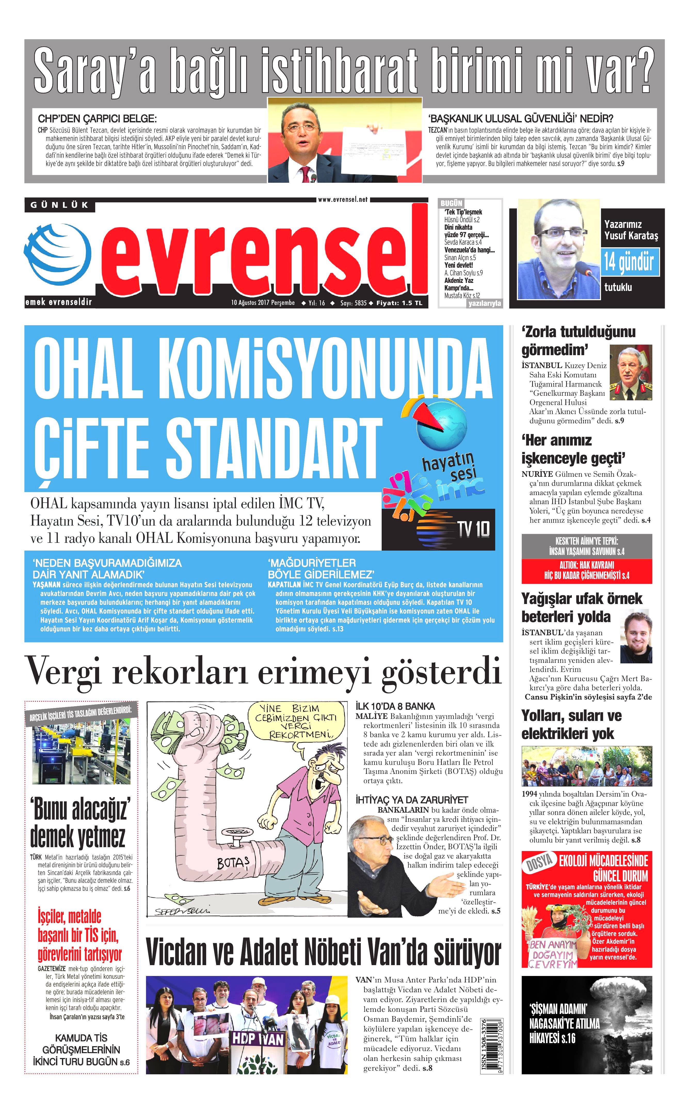 10 Ağustos 2017 gazete manşetleri - 36